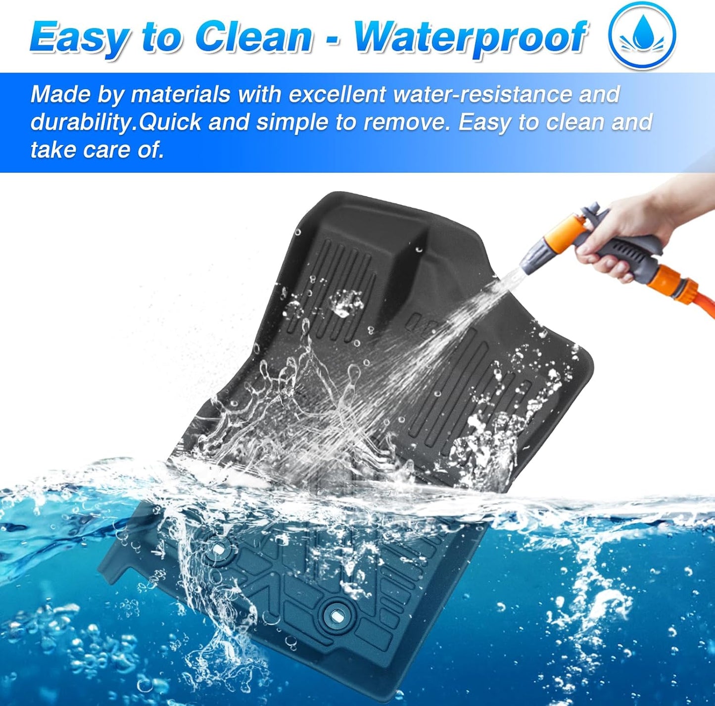 Cartist Floor Mats Compatible for 2015-2025 Ford F-150/ F150 Lightning SuperCrew Cab (Only Fit Rear Seat Without Under Seat Storage) Heavy Duty Floor Liner