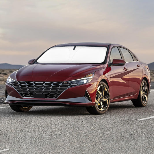 Sun Shade for Elantra Windshield Sunshades for Hyundai Elantra 2017-2019 2020 Windshield Cover Foldable Front Window Shields 240T Silver Coating Protector Sun Visor Blocks UV Rays Heat Car Accessories