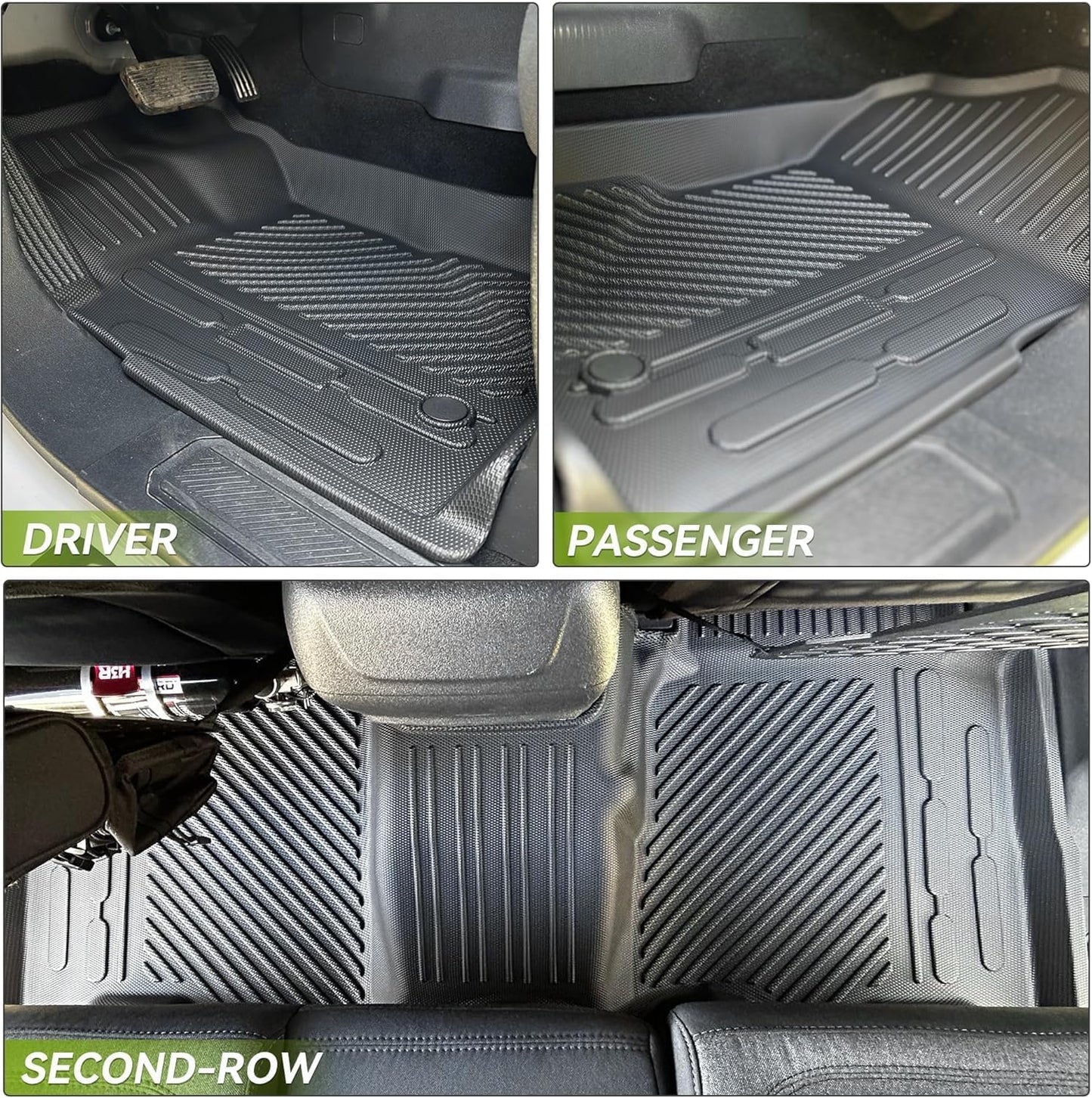 AUTOSAVER88 Floor Mats & Cargo Liner Fit for Toyota Highlander 7 Seats W/O Subwoofer 2025-2020, All Weather Floor Liners 3 Row Trunk Mat with Backrest Mat Car Mats Full Set Accessories, Black