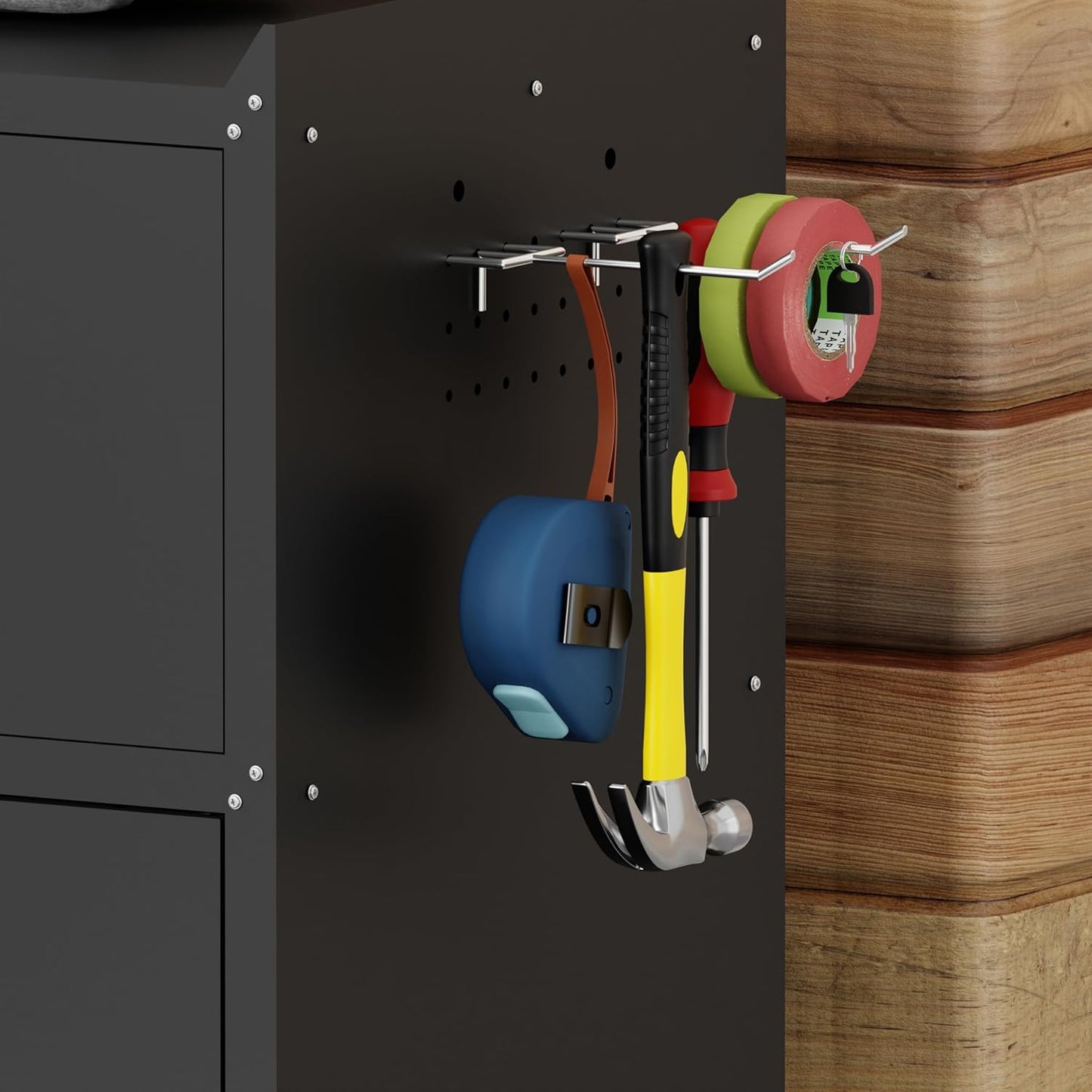 Metal Garage Storage Cabinet with Wheels ，Rolling Toolbox with Lockable Drawer, Utility Cabinet for Home, Office, Garage and Workshop (Black)