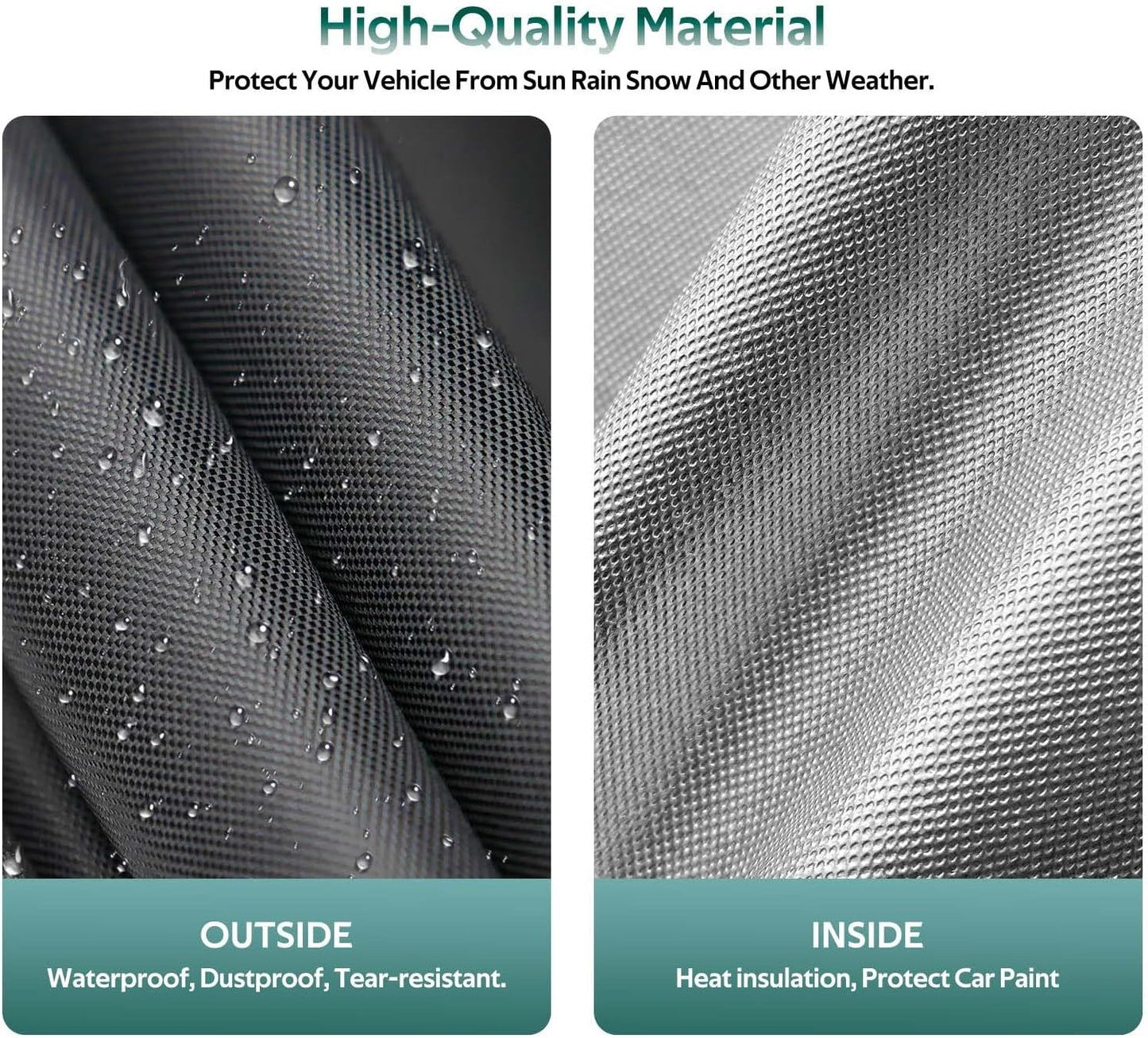 Full Exterior Covers Waterproof All Weather for Sedan & Coupe, Universal Fit for Corvette, Porsche 911, Honda Civic, Toyota Corolla, etc. Rain Winter Sun Protection.(Length: 179"-185")
