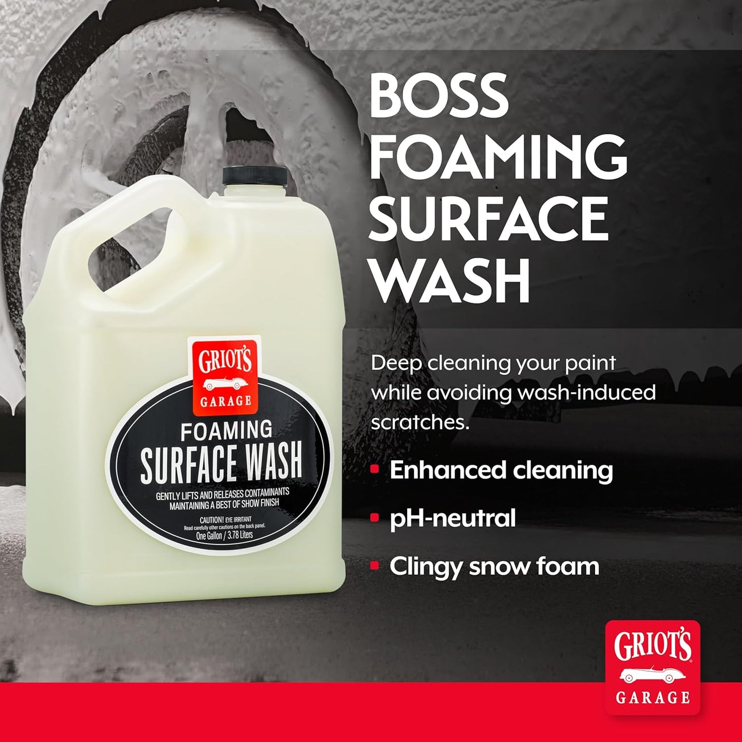 Griot's Garage BOSS Foaming Surface Wash for Car Cleaning and Detailing, Compatible with the BOSS Foam Cannon Auto-Mix System, One Gallon