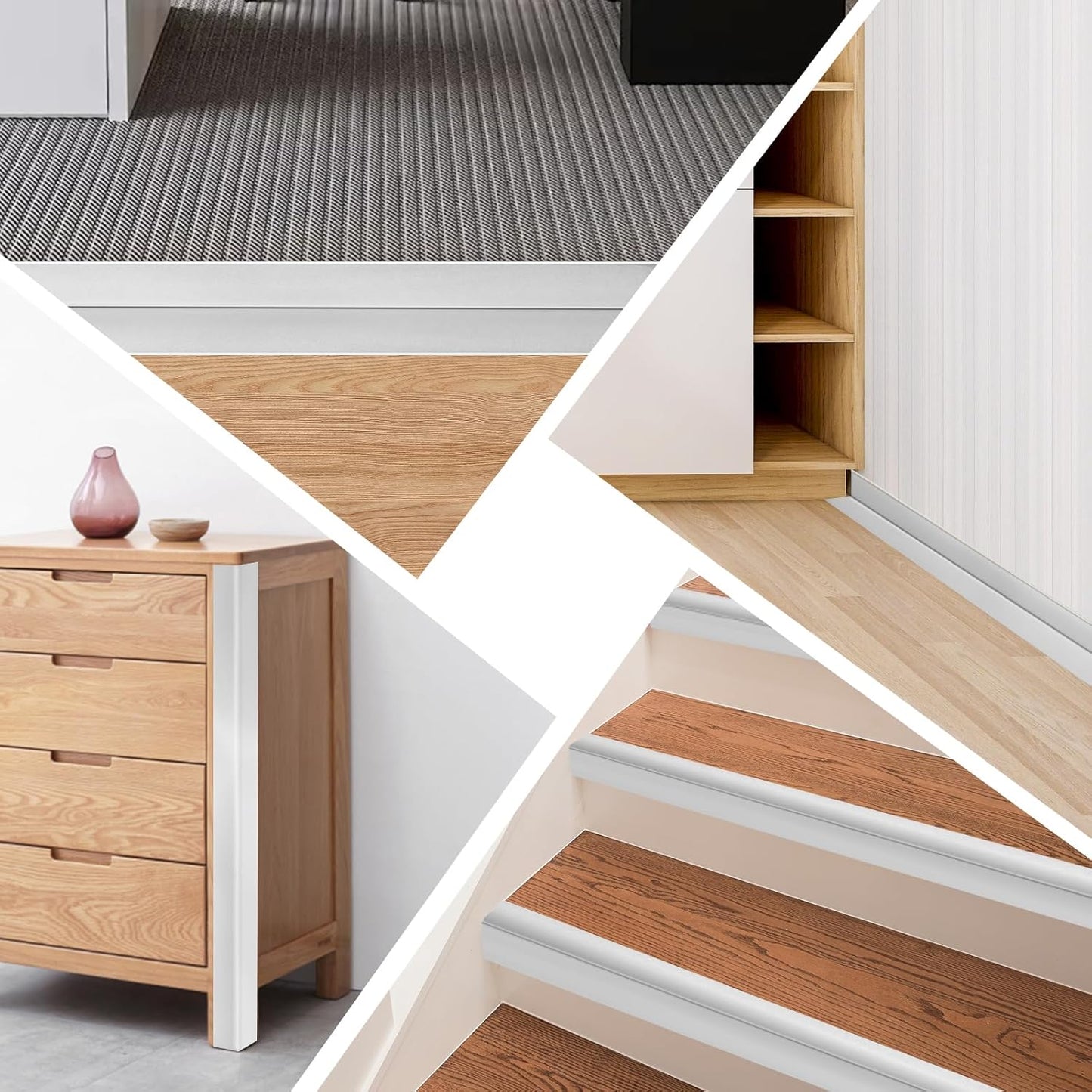 Wall Corner Protector Moulding Trim Peel and Stick Wall Corner Guards Trim Flexible Self Adhesive Edge Protector Moulding, 1.6 in x 40 Ft, Silver