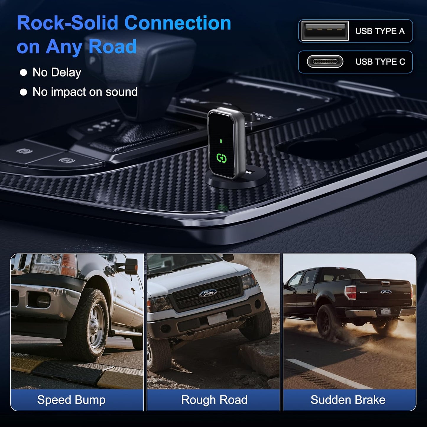 Wireless CarPlay Adapter 2025 Mini Size Multi-User Dongle Seamless Car Bluetooth Carplay Adapter for iPhone and Vehicle USB & Type-C Plug and Play Car Play Wire to Wireless No Delay Auto Connect