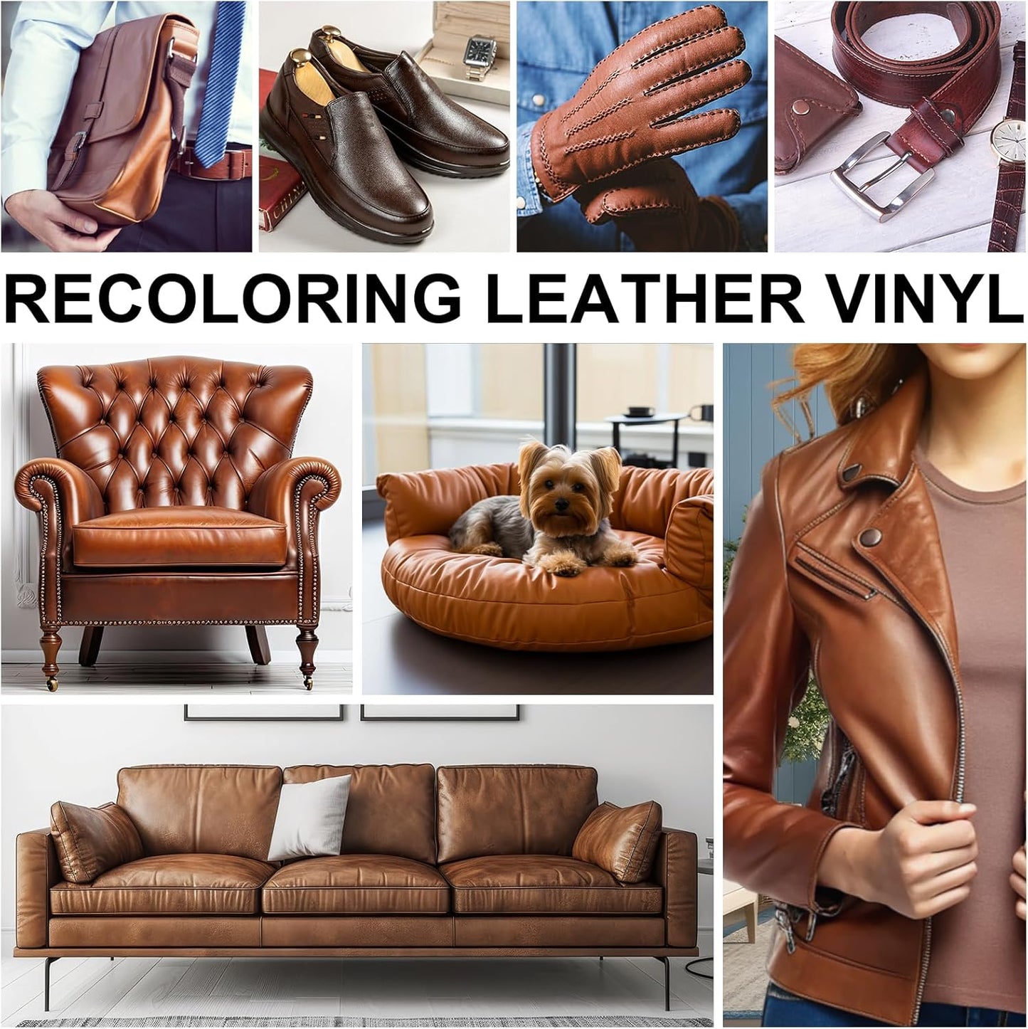 Leather Recoloring Balm Set,Leather Cleaner Restore Conditioner Mink Oil for Leather Repair Kit for Furniture Couches -Revives Repairs Scratches Leather Dye Furniture Polish (Beige)