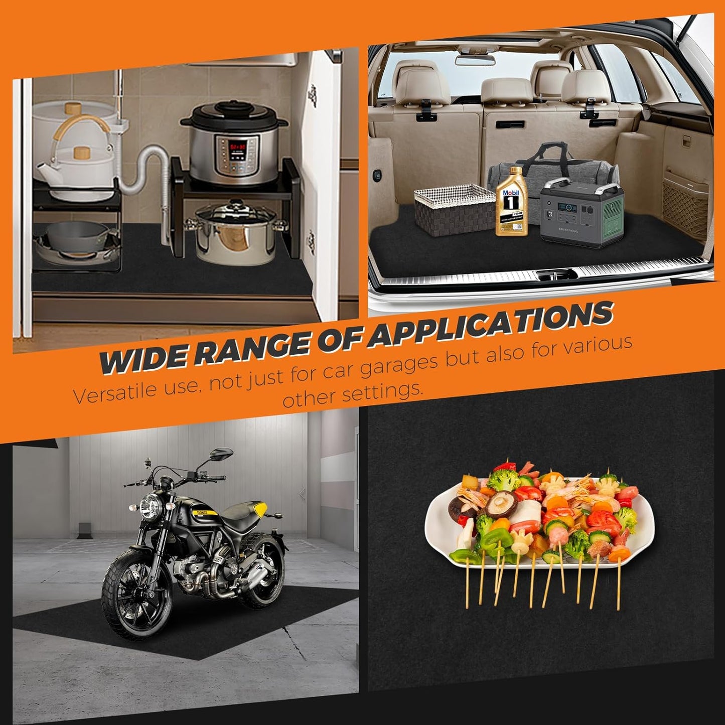 Oil Spill Mat (36" X 60") - XL Garage Oil Drip Mat for Driveway - Additional Insurance to Prevent Oil Drain Pan Spills - Reusable, Washable, Waterproof Backing, Under Car Oil Leak Absorption Mat