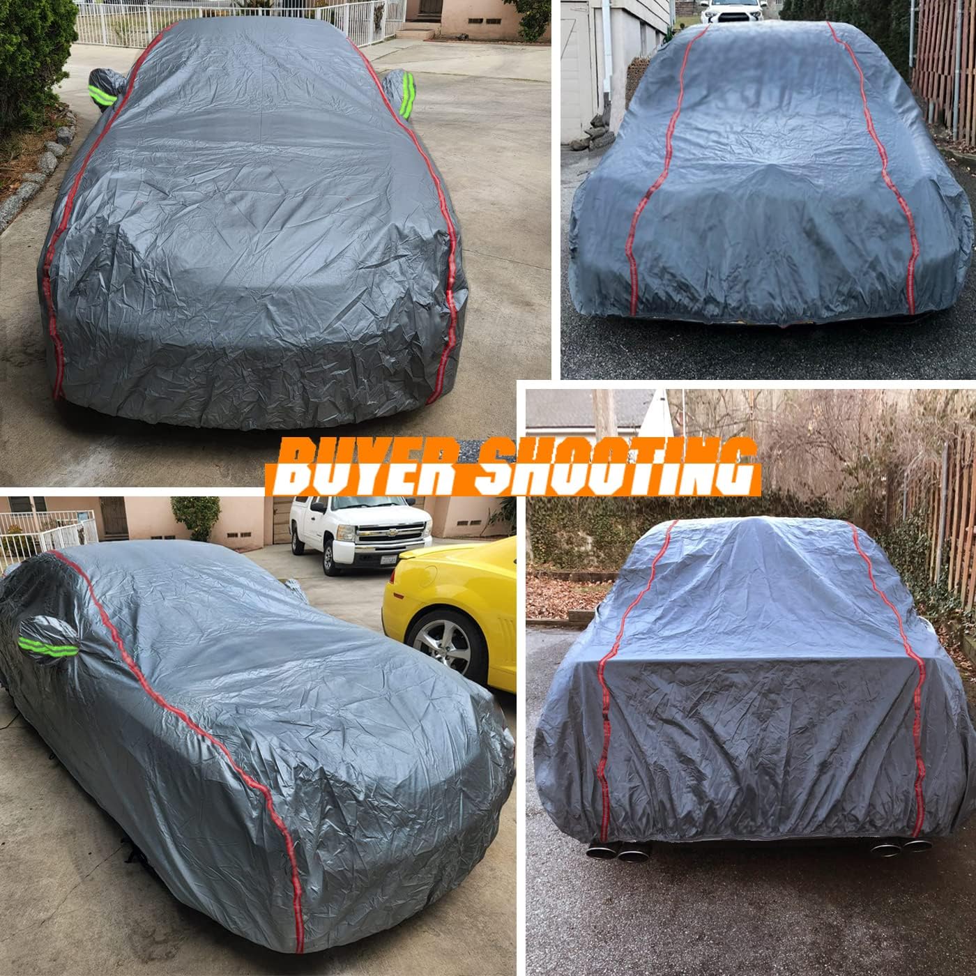 Car Cover,Fit for MPV, Breathable New Material for Sun Protection, Waterproof, UV Protection, Snow and Wind Protection, With Zipper Door, Suitable for Indoor and Outdoor Use (199"-210")C16 Gray