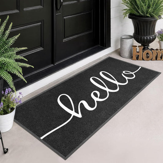 EARTHALL Funny Hello Mats Outside/Inside 59"x24", Front Door Mat Outdoor Entrance, Indoor Outdoor Mats for Home Entrance, Funny Doormat Outside/Inside Entry, Front Porch Decor for Farmhouse