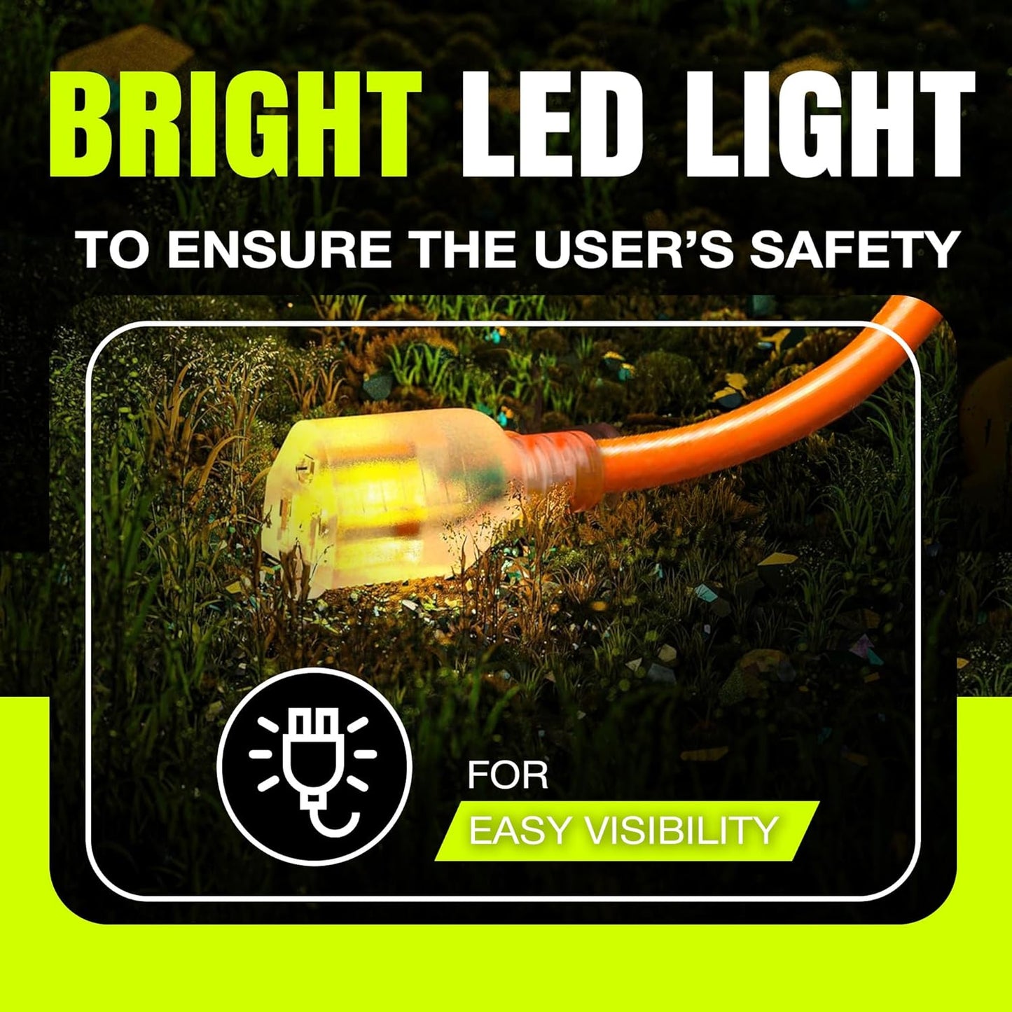 3ft Outdoor/Indoor Extension Cord 16/3 Gauge Heavy Duty 3 Prong SJTW, Waterproof, Flexible Cold-Resistant Long Power Cord,13A 125V 1625W, Orange by LifeSupplyUSA