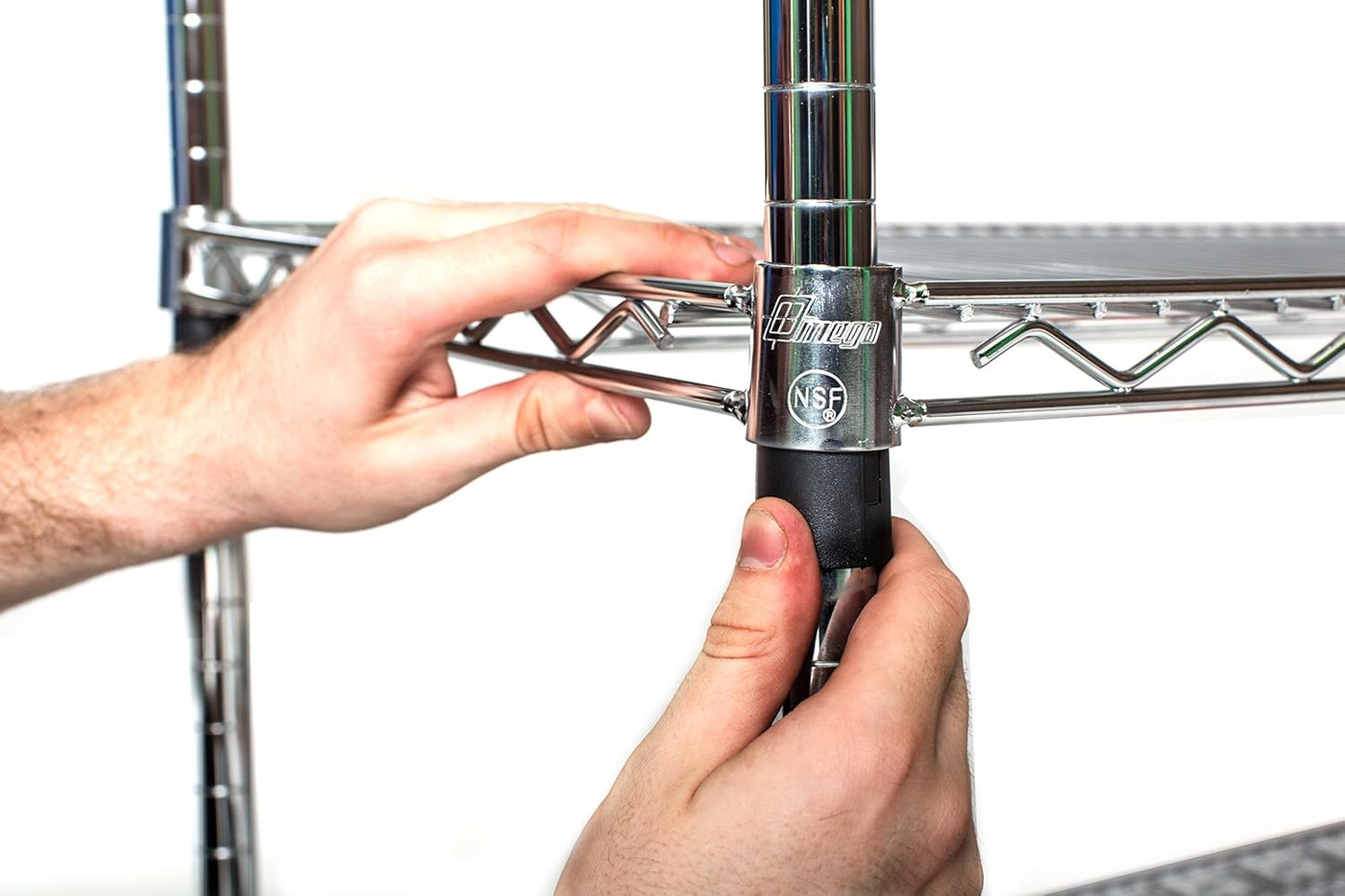 Omega 14" Deep x 24" Wide x 86" High 3 Tier Chrome Starter Shelving Unit