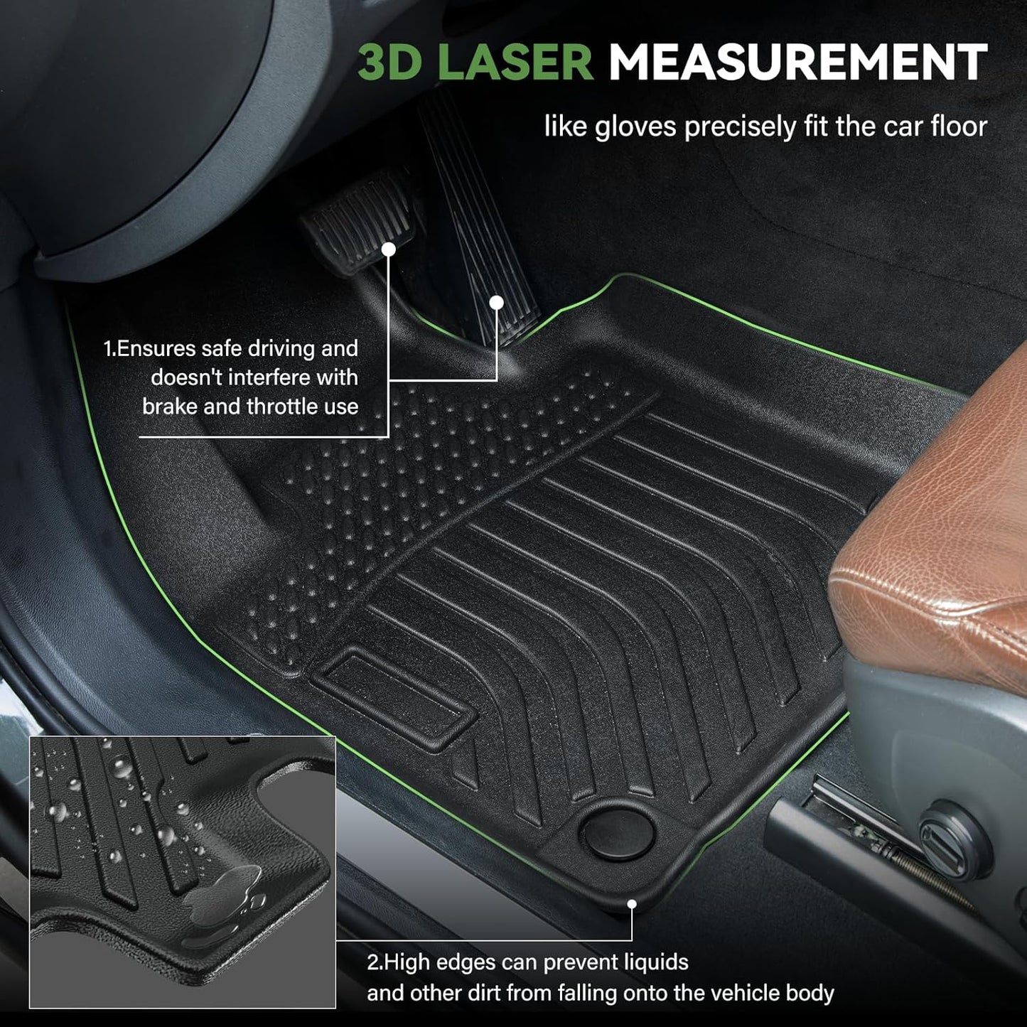 Floor Mats and Trunk Mat Custom Fit for Chevy Trailblazer FWD 2021 2022 2023 2024 2025 with Cargo Liner All Weather TPE Anti-Slip Thicken Car Mats for Chevrolet Trailblazer Accessories