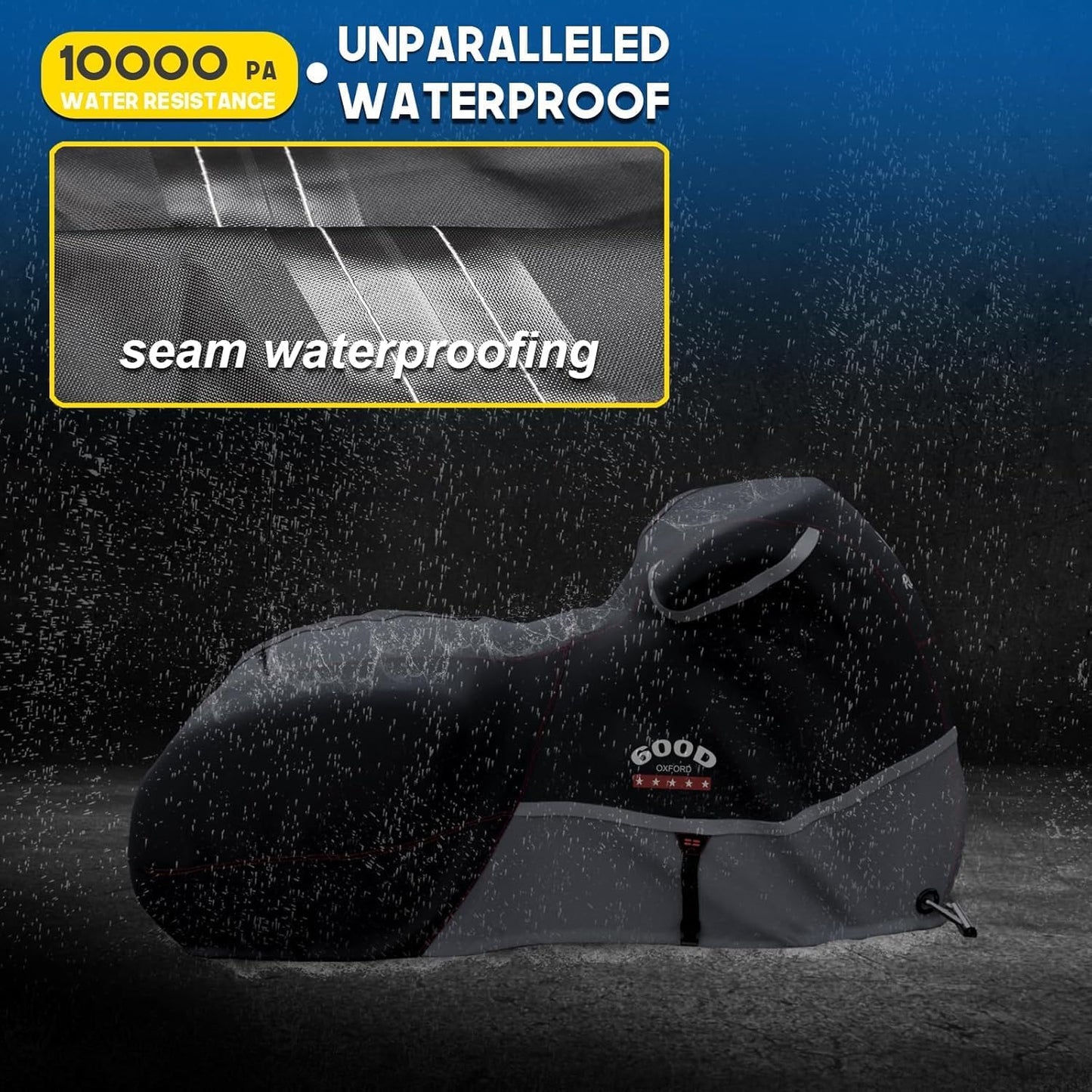 Rosefray Motorcycle Cover 600D Waterproof for Touring Models Harley Davidson Nightster,Sportster, Fat Boy Indoor & Outdoor Storage Black