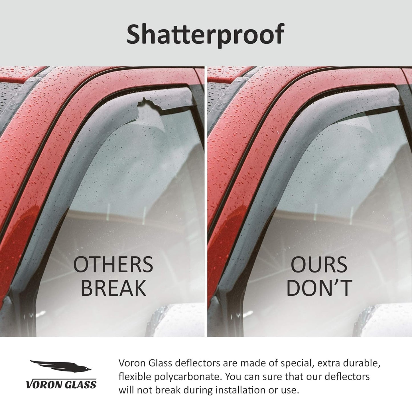 Voron Glass in-Channel Extra Durable Rain Guards for Jeep Grand Cherokee 2022-2025, Window Deflectors, Vent Window Visors, 4 Pieces - 200866