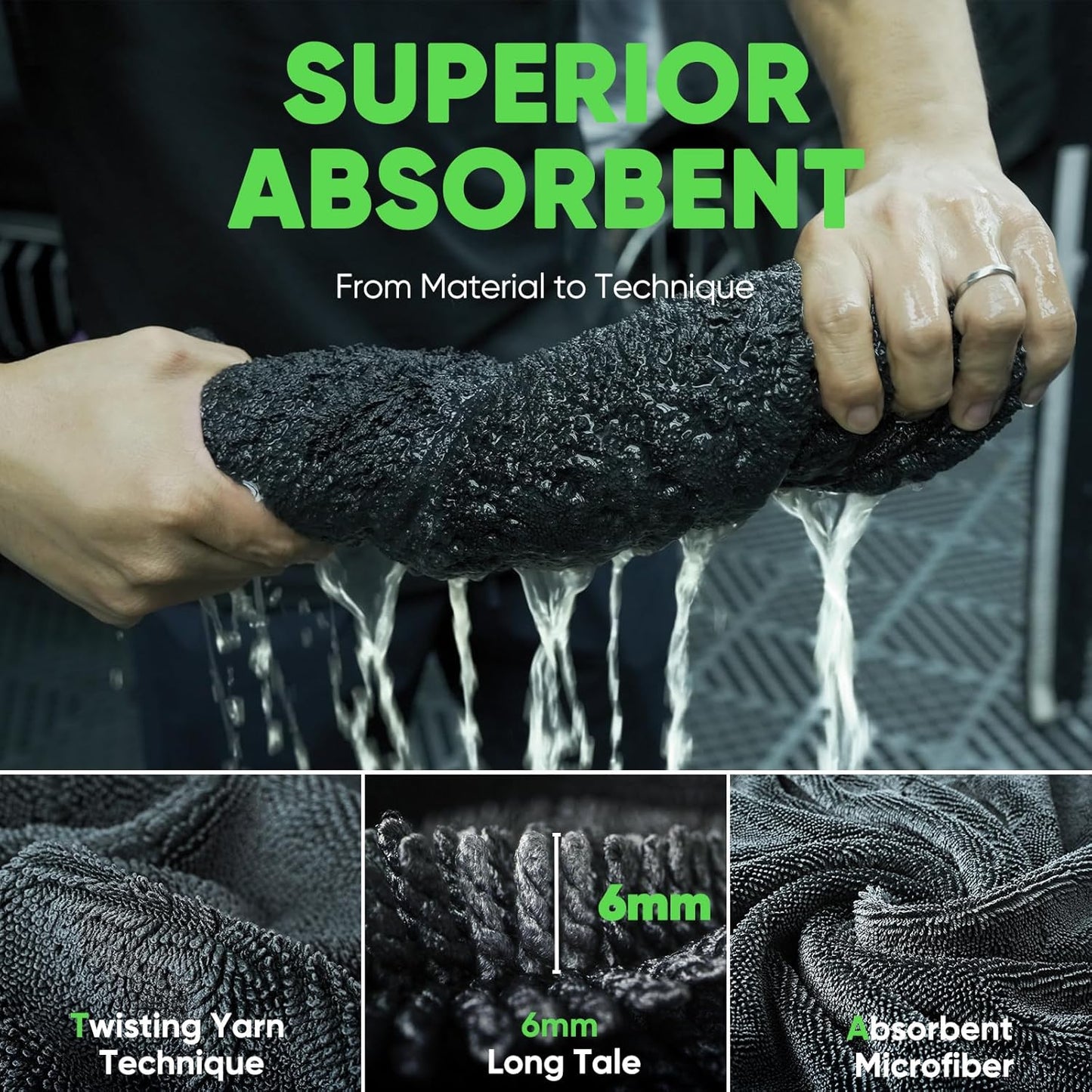 KKV 2-Pack Microfiber Towels (35"x 24") Extra Large Ultra Absorbent Drying Towel for Cars and Trucks, Without Streaks, Scratches, or Water Spots