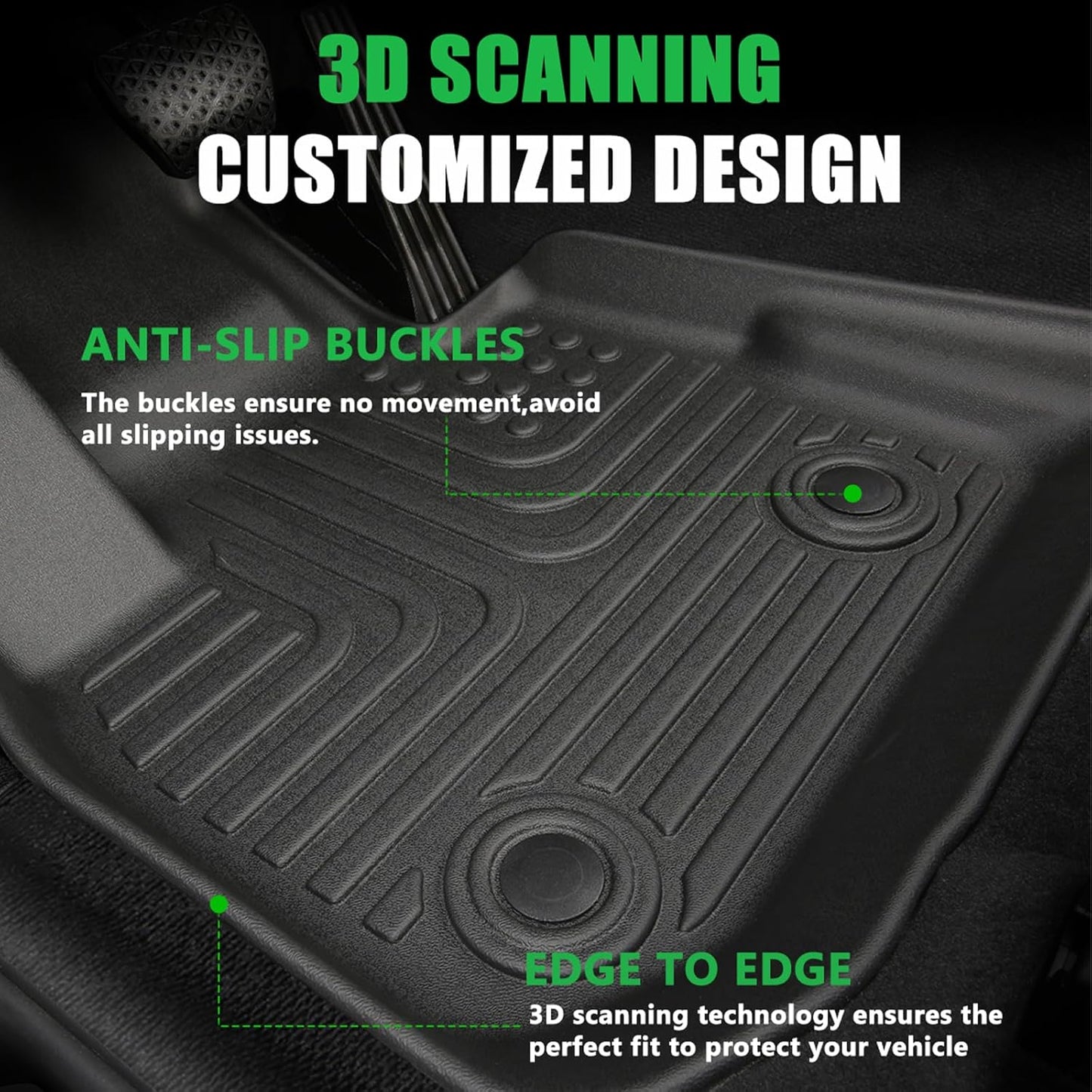 for Buick Enclave Floor Mats 2025,Car Mats for Buick Enclave All Weather Cargo Liner Accessories 2025 Set