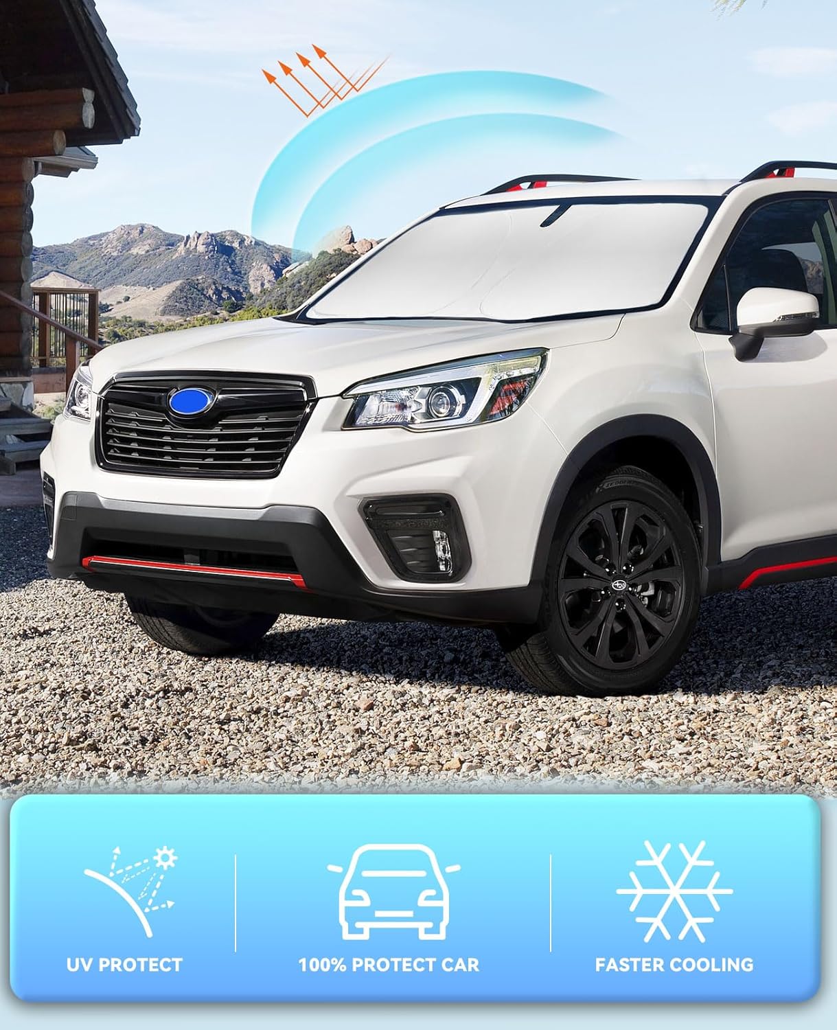 Sun Shade for Forester 2013-2018 Windshield Sunshade for Subaru Forester 2017 2016 Windshield Cover Window Shields Fit Forester Crossover, Base, Premium, Sport, Limited Accessories Sun Visor Protector