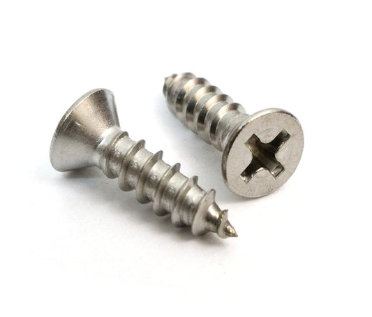 #4 x 3/4" Stainless Flat Head Phillips Wood Screw, (100 pc), 18-8 (304) Stainless Steel Screws by Bolt Dropper, Glasses Screws