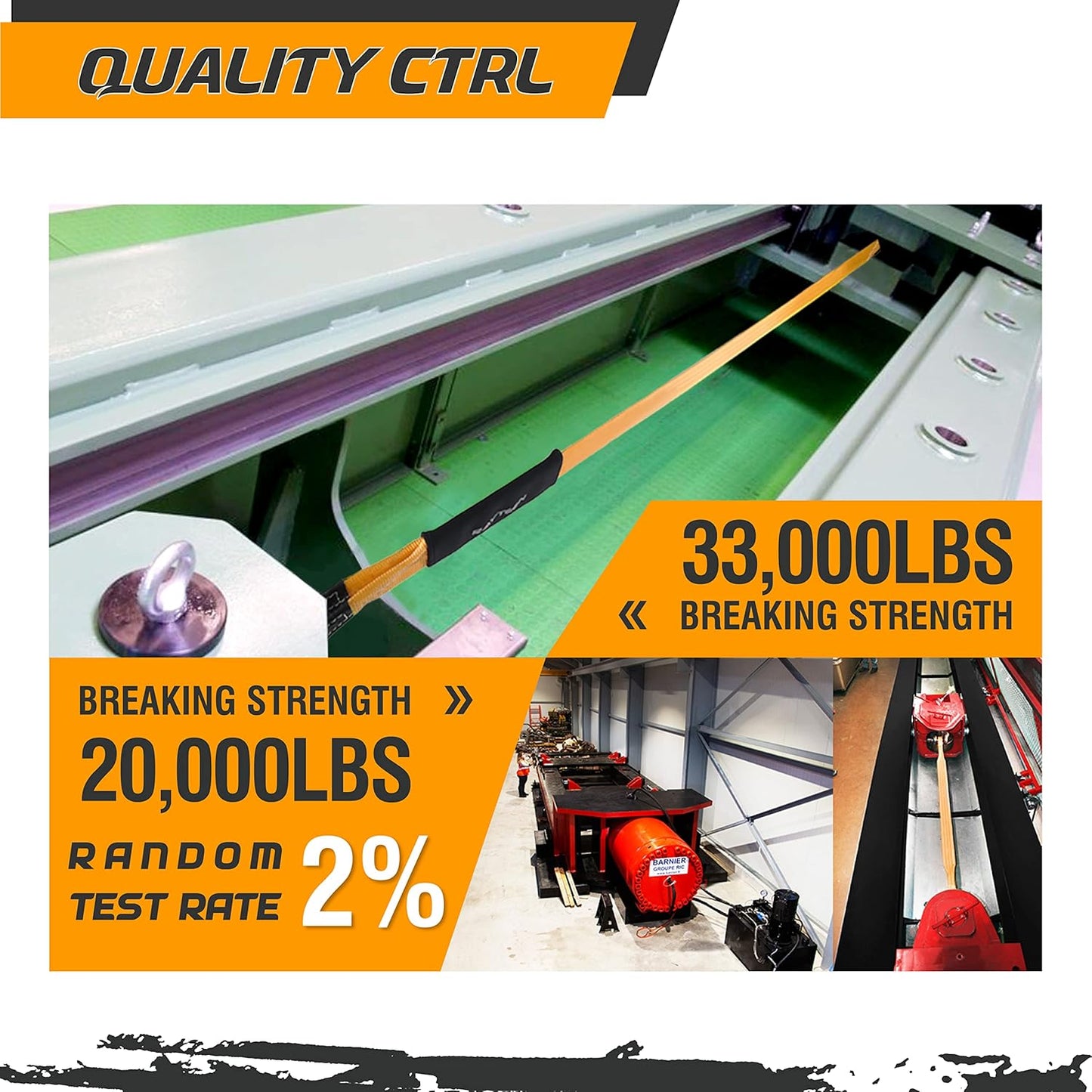 Genuine 33,000lb Xtreme Heavy Duty Recovery Tow Strap(20ft x 4in) + 20,000lb Tree Saver Strap(8.2ft x 3in) | Include Reflective Sleeve & Reinforced Loop | Suits for 4x4 Offroad UTV ATV Trucks