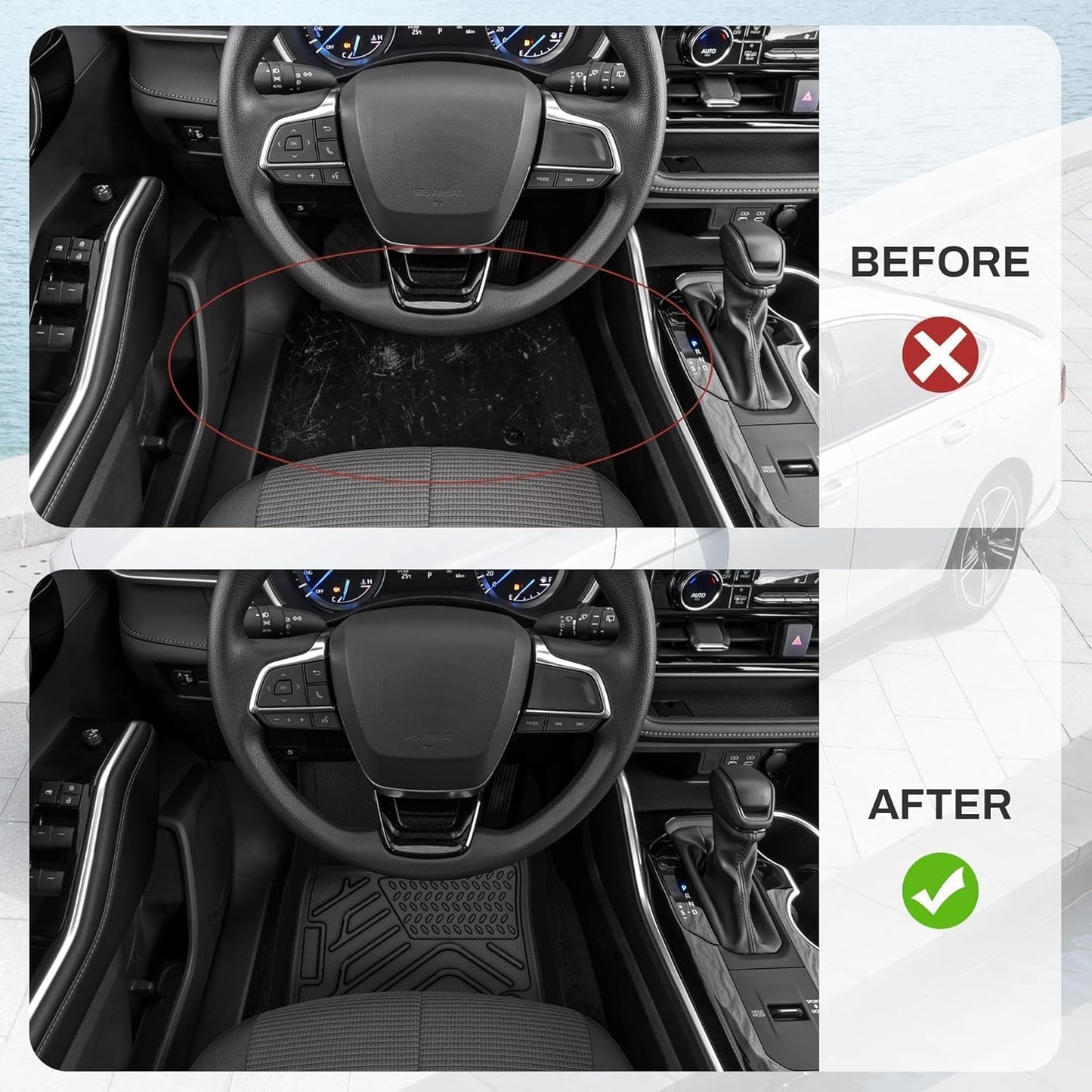 AUTOSAVER88 Floor Mats & Cargo Liners Fit for Kia Telluride 7/8 Seats 2025 2024-2020, All Weather TPE Custom for Floor Liners Trunk Mats Heavy Duty Waterproof Car Mats Set Interior Accessories, Black