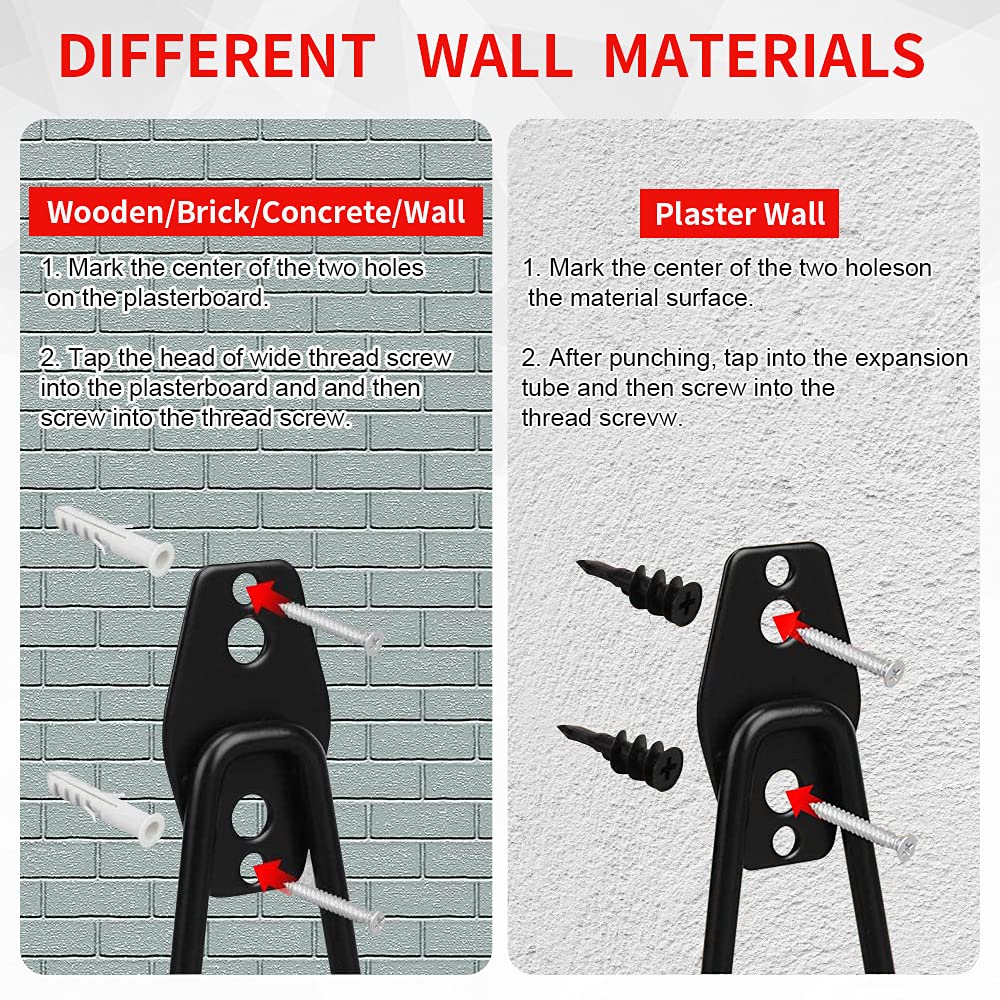 3-H Heavy Duty Garage Hooks [10 Pack] - 3-Round Welding Tech Holds 22lbs More - Thickened Steel Wall Mount for Ladders, Tools & Storage - Rustproof Utility Hardware