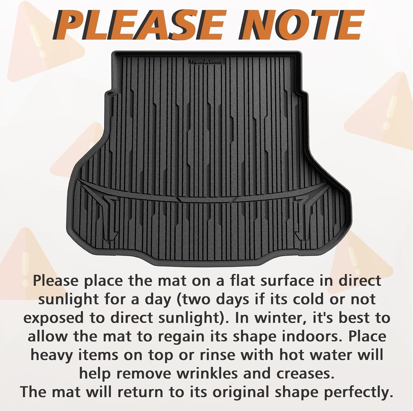 TripleAliners All Weather Trunk Mat Compatible with 2024-2025 KIA K4 Sedan Accessories Cargo Mat Custom Fit TPE Full Coverage Protection Odorless Waterproof Cargo Liner