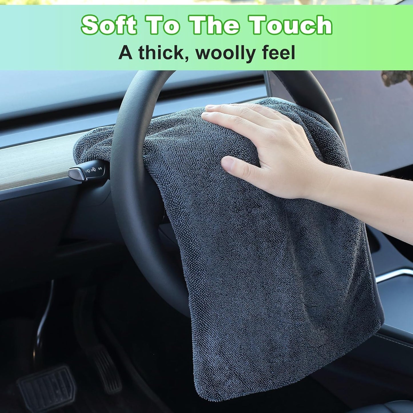 JOYMOOP Car Dry Towel, Quick Drying, Medium Size, Microfiber Cleaning Cloth, Dark Grey, 35.4 x 23.6 Inches, 1 Pack for Boates, RVs, SUVs, Trucks, Cars