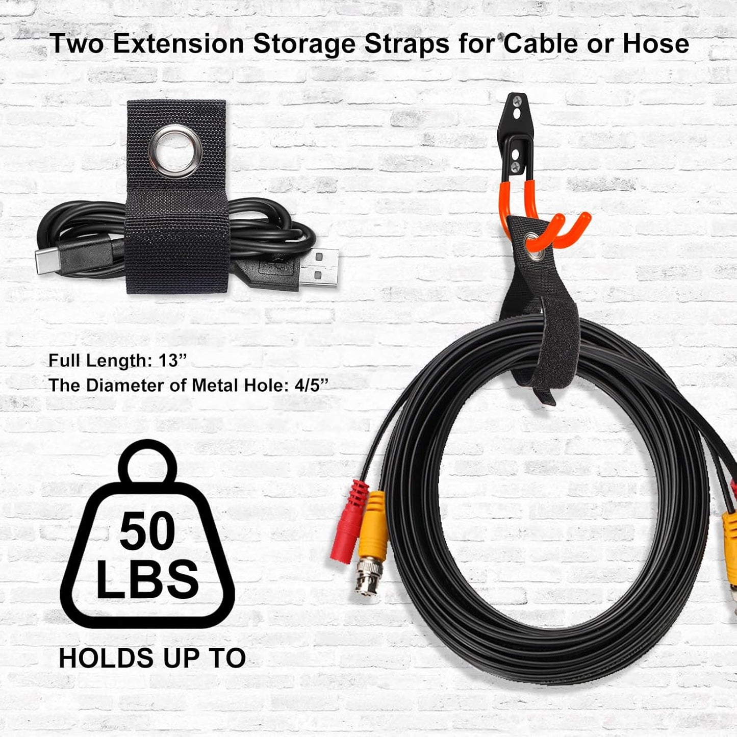 Garage Hook Heavy Duty Wall Storage Hangers, 28 Pack Garage Storage Hooks Steel Tool Orange for Ladders, Ropes, Garden Tools