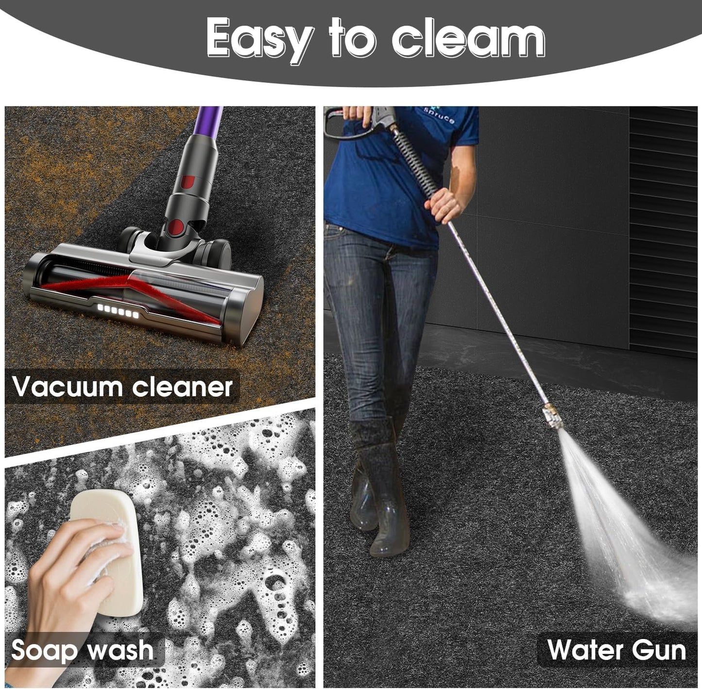 GlowShade 2 Pack Oil Spill Mat, 36 X 60 Inch Garage Floor Mat Under Car, Absorbent Oil Pads Drip Leak Mat with Weather Backing, Reusable, Washable, Non Slip, Protects Floor (2)