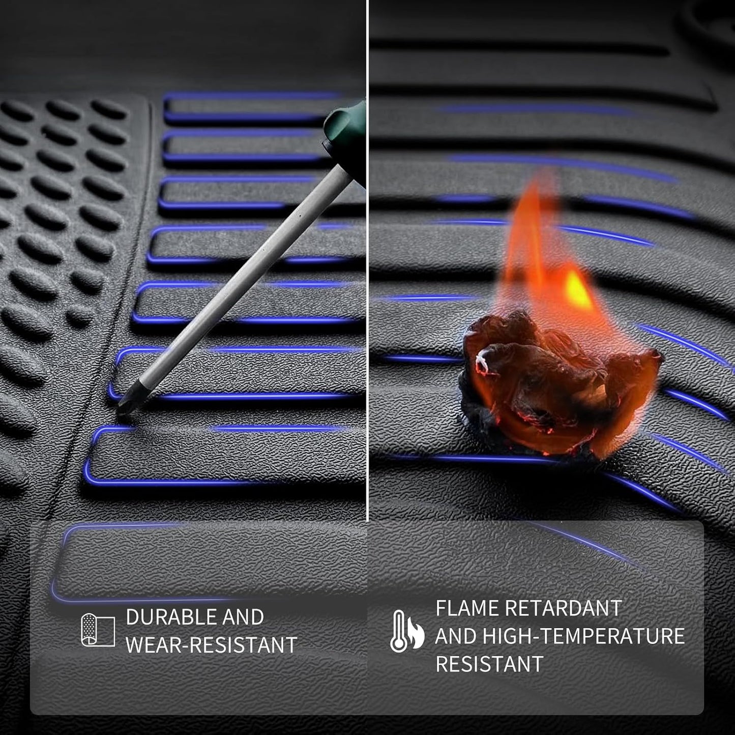 KELCSEECS Floor Mats Custom for Q7/SQ7 2025 2024-2020 & Q8/SQ8 2025 2024-2019 Car Mats TPE All Weather Floor Liners Custom for Q7 and Q8 Front & 2nd Rear Row Accessories