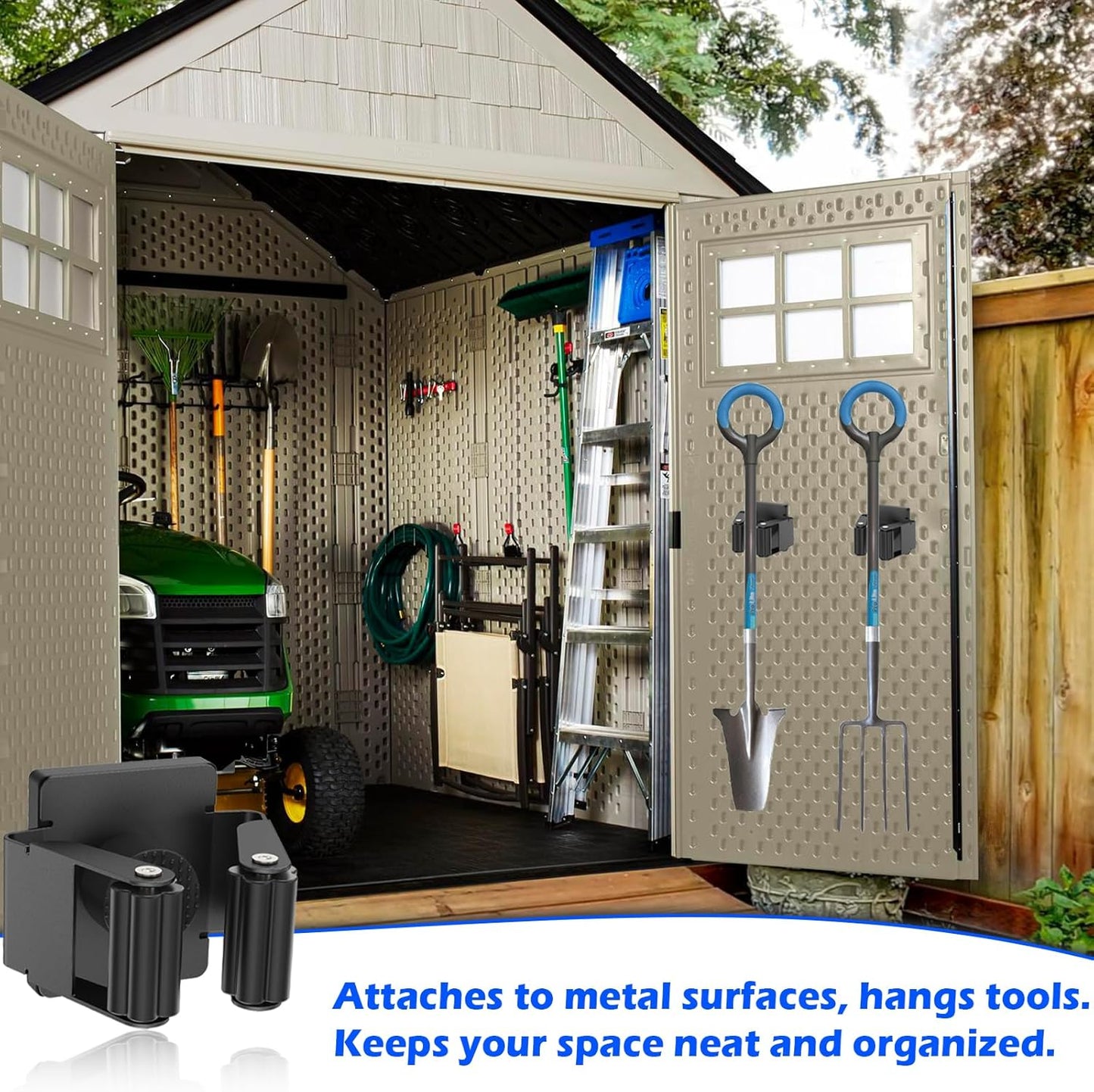 Strong Magnetic Mop Broom Holder, 2 Pack Heavy Duty Magnetic Mop Hanger for Refrigerators, Magnet Wall Mount Broom Holder Tool Storage for Laundry Room Garage Kitchen Workshops Metal Shed