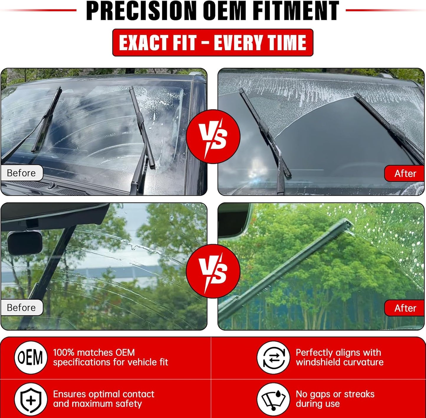 Windshield Wiper Blades Replacement for 2012-2017 Chevy Chevrolet Sonic, Aveo, 2011-2017 Holden Barina Original Factory Quality Front Rear Wipers Blade Set for My Car - 26"/15"/11" (Pack of 3)