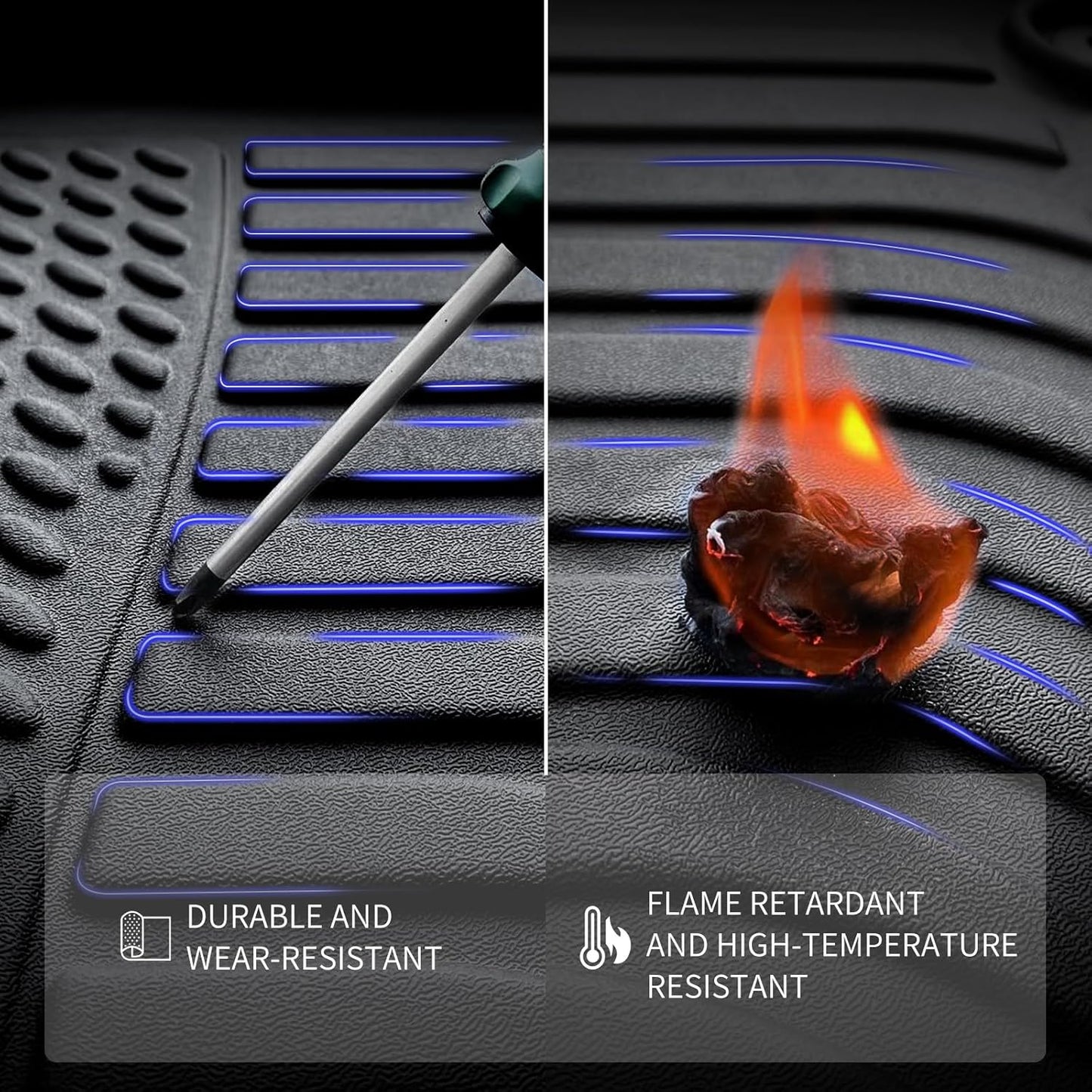 KELCSEECS® Floor Mats & Cargo Liner Custom for 2018-2025 Nissan Leaf All Weather Protection TPE Floor Liners Front& Rear Row Full Set Nissan Leaf Accessories Black