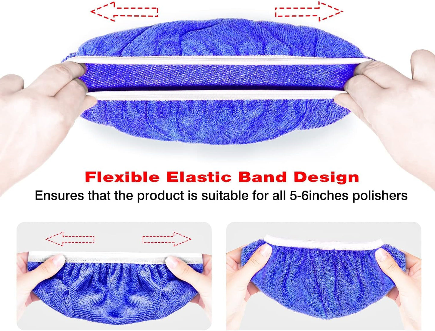 5 to 6 Inch Car Polisher Pad Bonnet, 15Pcs Car Polishing Bonnet Buffing Pads, 10*Microfiber+5*Woollen