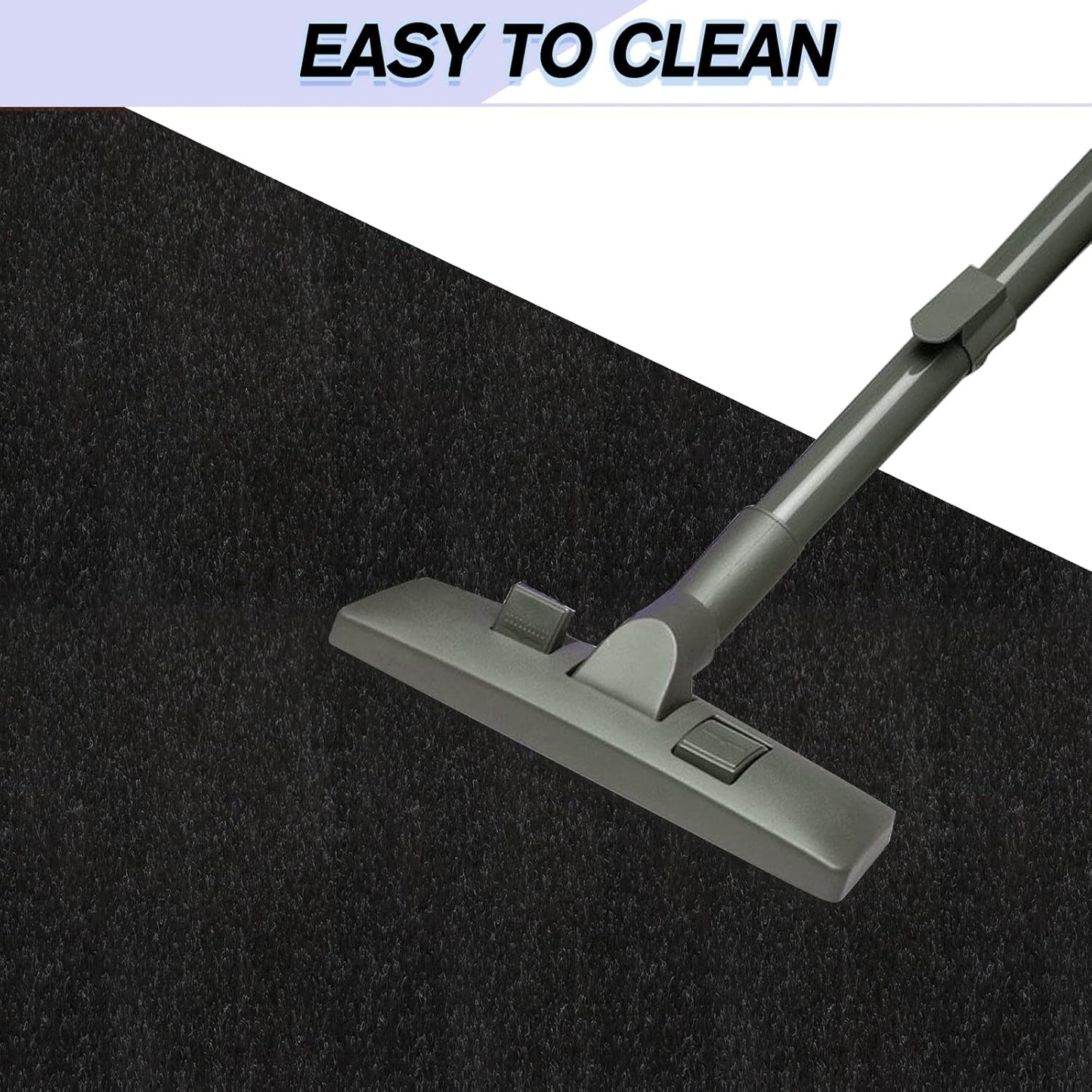 Custom Size Backed Non-Slip Area Rugs Runner, Easy Clean, Waterproof Runner Rugs for Hallway Entryway, Kitchen, Laundry, 2FT x 9FT, Black