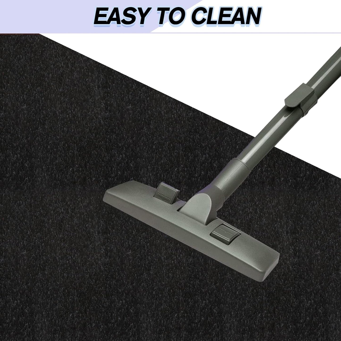 Custom Size Backed Non-Slip Area Rugs Runner, Easy Clean, Waterproof Runner Rugs for Hallway Entryway, Kitchen, Laundry, 3FT x 38FT, Black