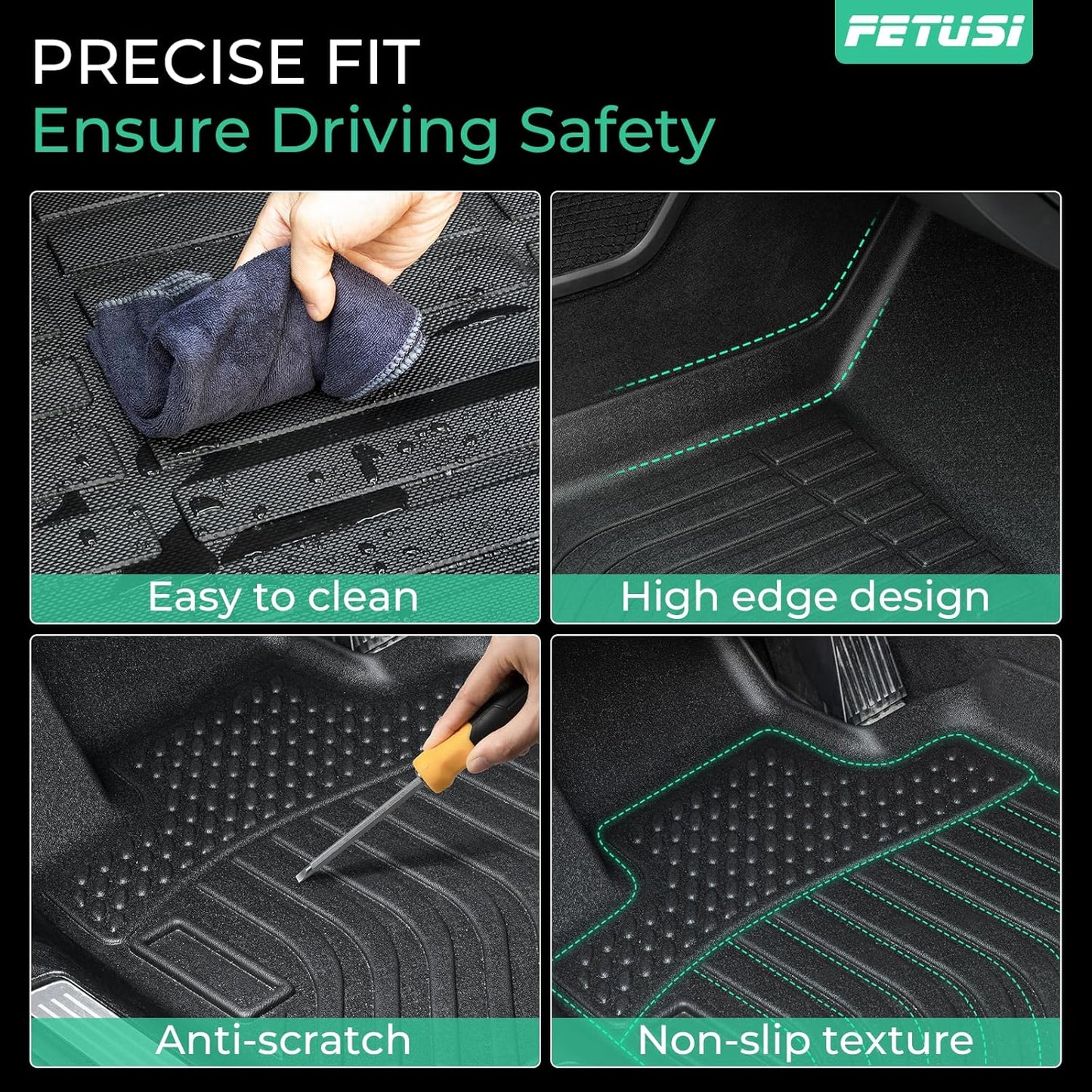 Floor Mats & Cargo Liner Set Custom Fit for Mazda CX-30 2020-2024 2025, All Weather Protection for Car Mats Anti-Slip TPE Odorless Floor Liners Mazda CX-30 Accessories Waterproof Trunk Mat, Black