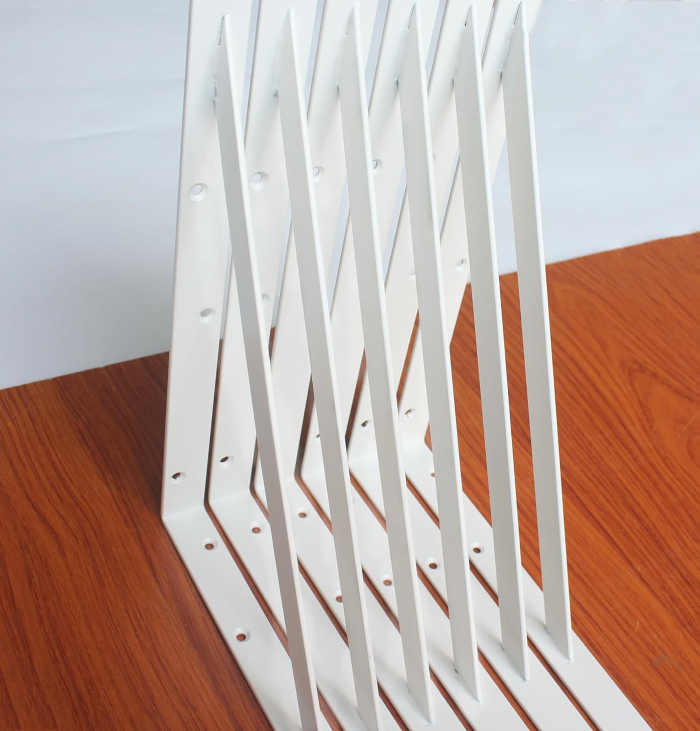 12 Pack L14 x H 10" White Heavy Duty Shelf Brackets with Screws Metal Shelf Brackets Shelf Support Angle Brackets for Shelves L Brackets Heavy Duty Floating Shelf