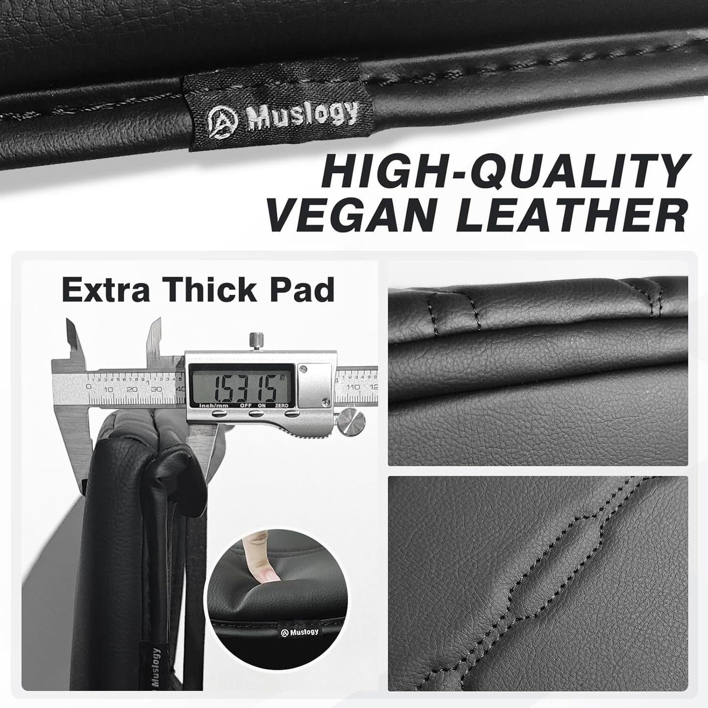 Muslogy Center Console Armrest Cover Compatible with Toyota Tacoma 2016-2023 Comfort Armrest Pad Arm Rest Cushion Vegan Leather Protector 1-Inch Extra Thick