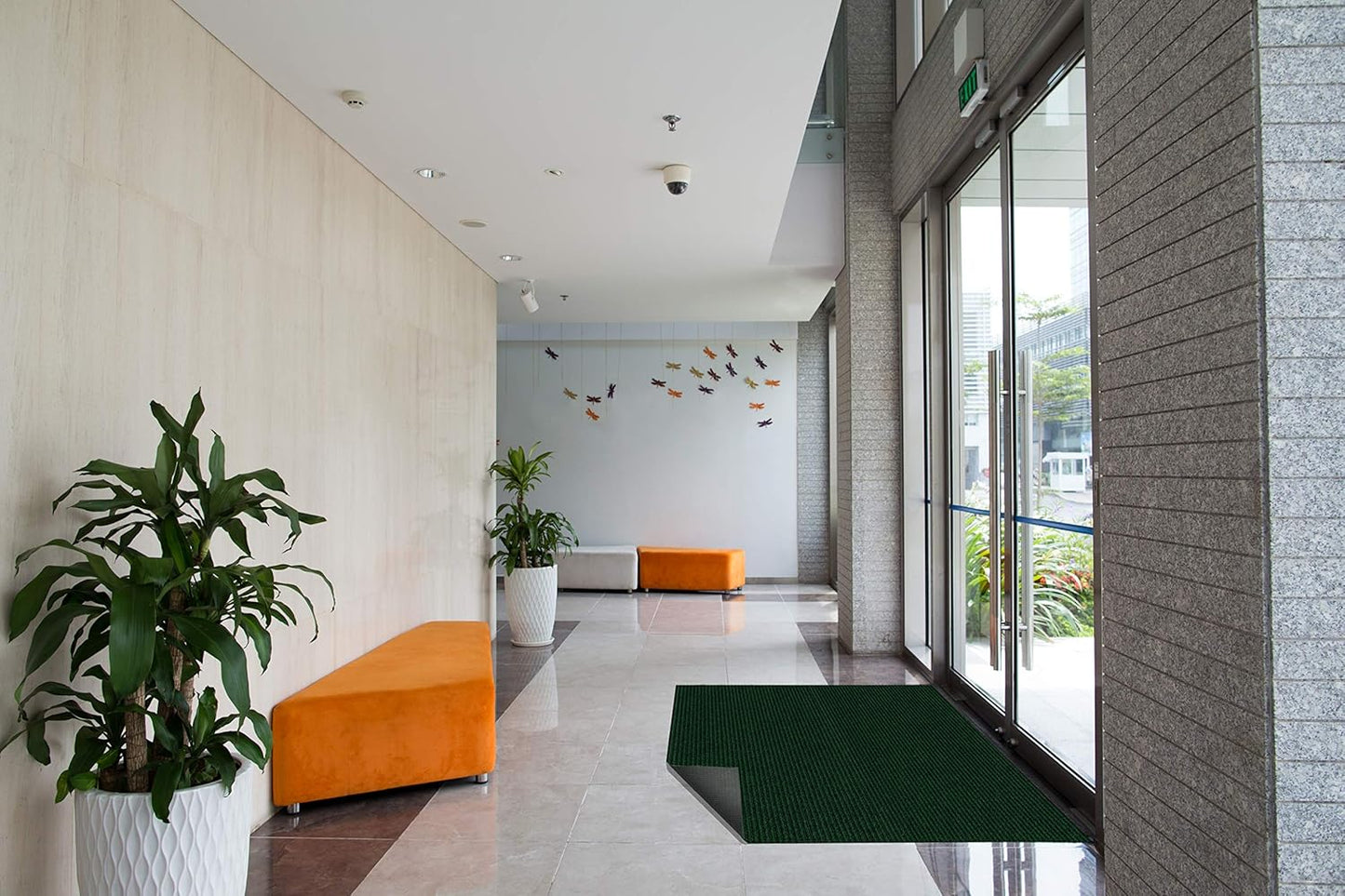 KOECKRITZ Heavy Duty Durable All Weather Indoor/Outdoor Non Slip Entrance Mat Rugs and Runners for Office Business Building Home Garage Front Door (5' x 16', Green)