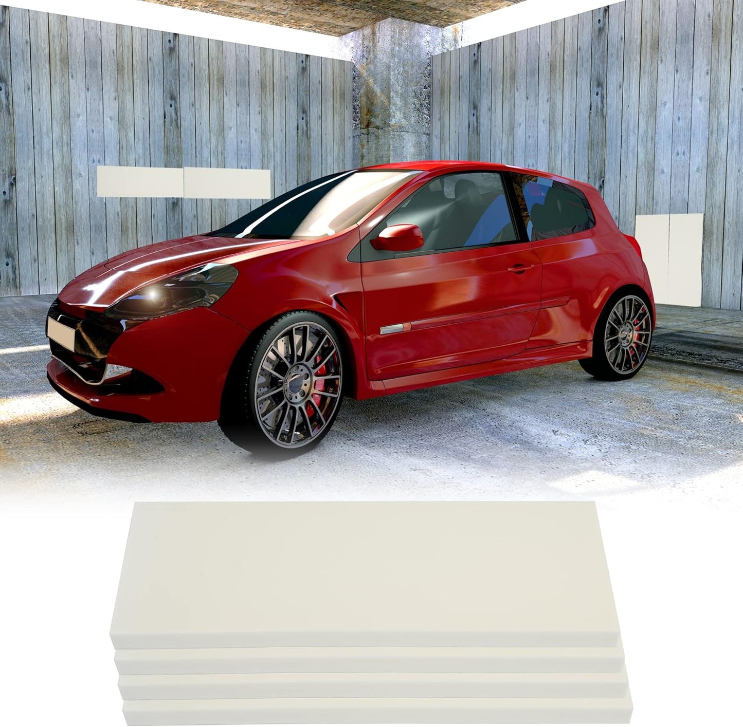 X AUTOHAUX 400x150x20mm 4pcs Car Garage Wall Guard Door Bumper Protector Anti Collision Waterproof White