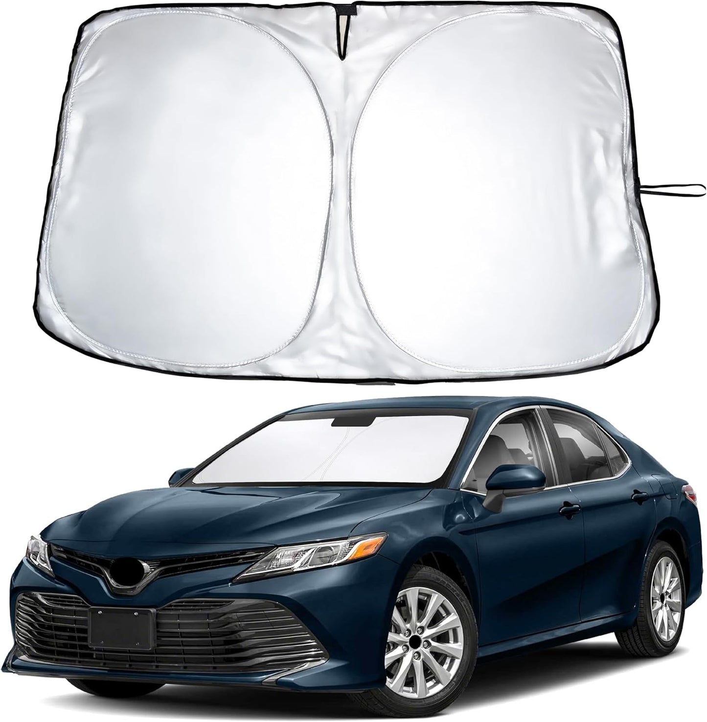for Toyota Camry 2012-2017 Car Windshield Sunshade -EcoNour 240T Polyester Material Cars Sun Visor Reflector Blocks UV Rays - Foldable Sunshade Interior Protection-Toyota Camry Accessories