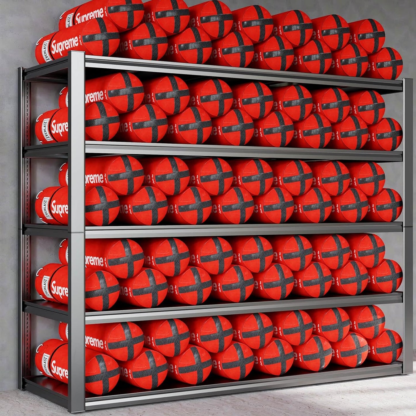 65" W Heavy Duty Garage Shelving, 84" H Garage Storage Shelves, 5 Tier Metal Shelving Unit, Adjustable Commercial Shelving, 2 Pack