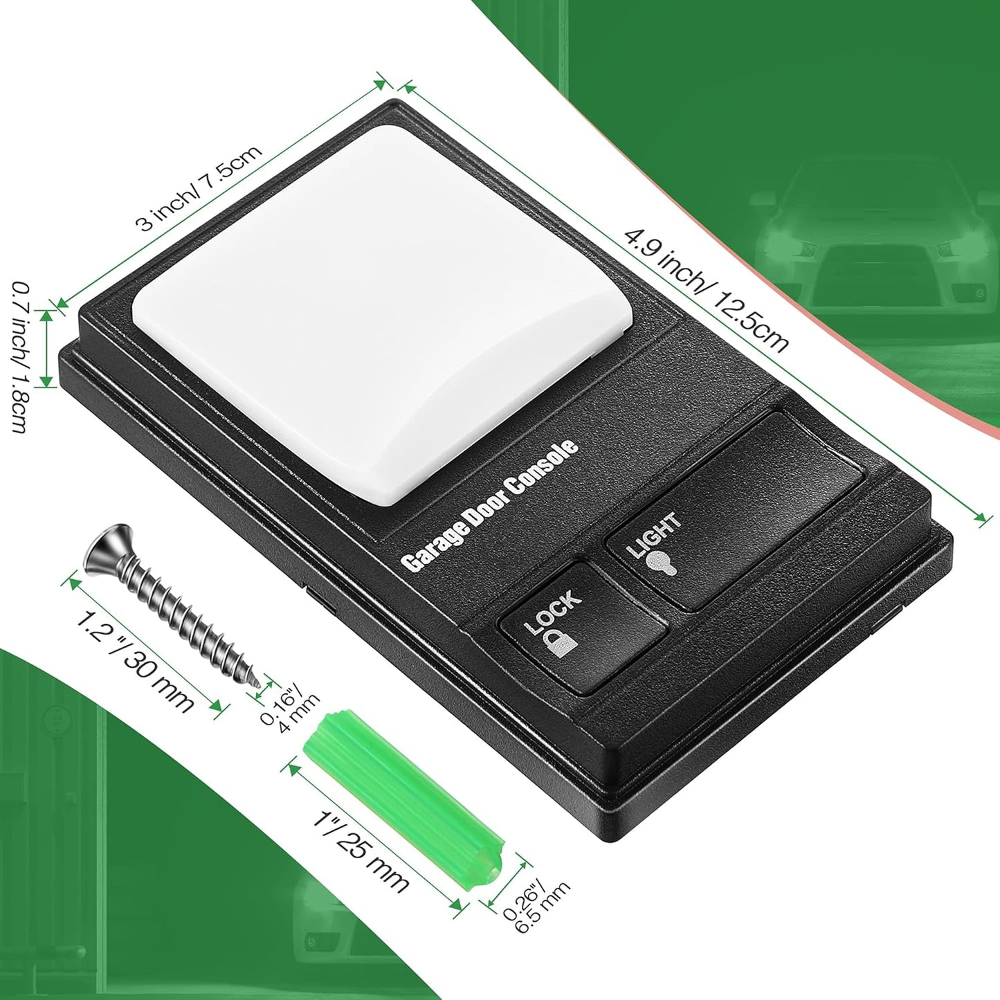 Multifunction Control Panel, Wired Replacement Panel Wall Keypad Button Compatible with Liftmaster 41A5273-1 78LM Garage Door Opener(Black)