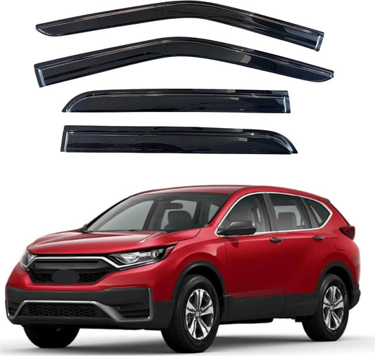 KPY Window Visor Compatible with Honda CR-V 2017-2022 (CRV), 4PC Rain Guard Side Window Vent Deflectors Tape-On Mugen Style, 2017 2018 2019 2020 2021 2022