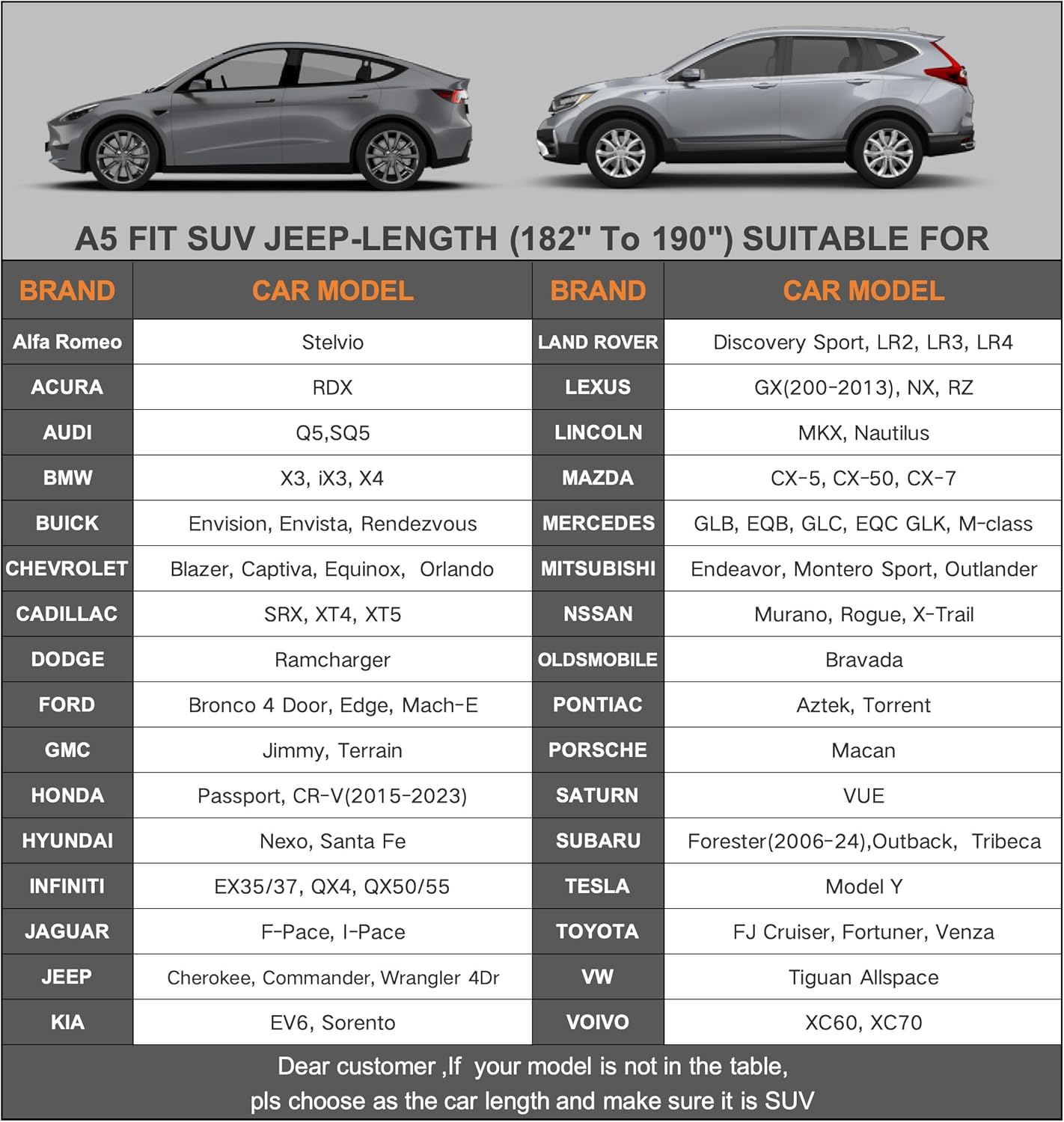 Kayme 6 Layers SUV Car Cover Waterproof All Weather for Automobiles, Outdoor Full Size Cover Rain Sun UV Protection with Zipper Cotton, Universal Fit for SUV Jeep (182-190 inch)