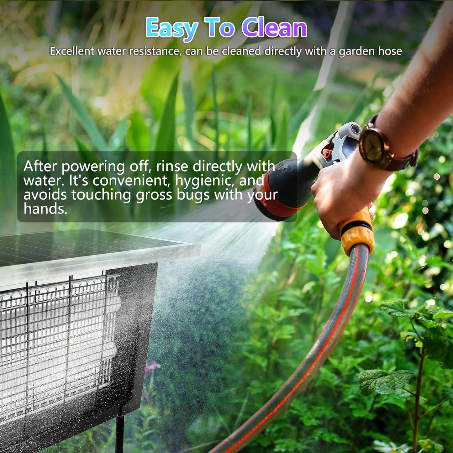 Powerful Solar Bug Zapper Outdoor for 2000 sq.ft with 13FT Extension Cord, Poartable Rechargeable Mosquito Zapper with High Powered, Cordless Solar Fly Zapper for Patio Garden Backyard RV Camping
