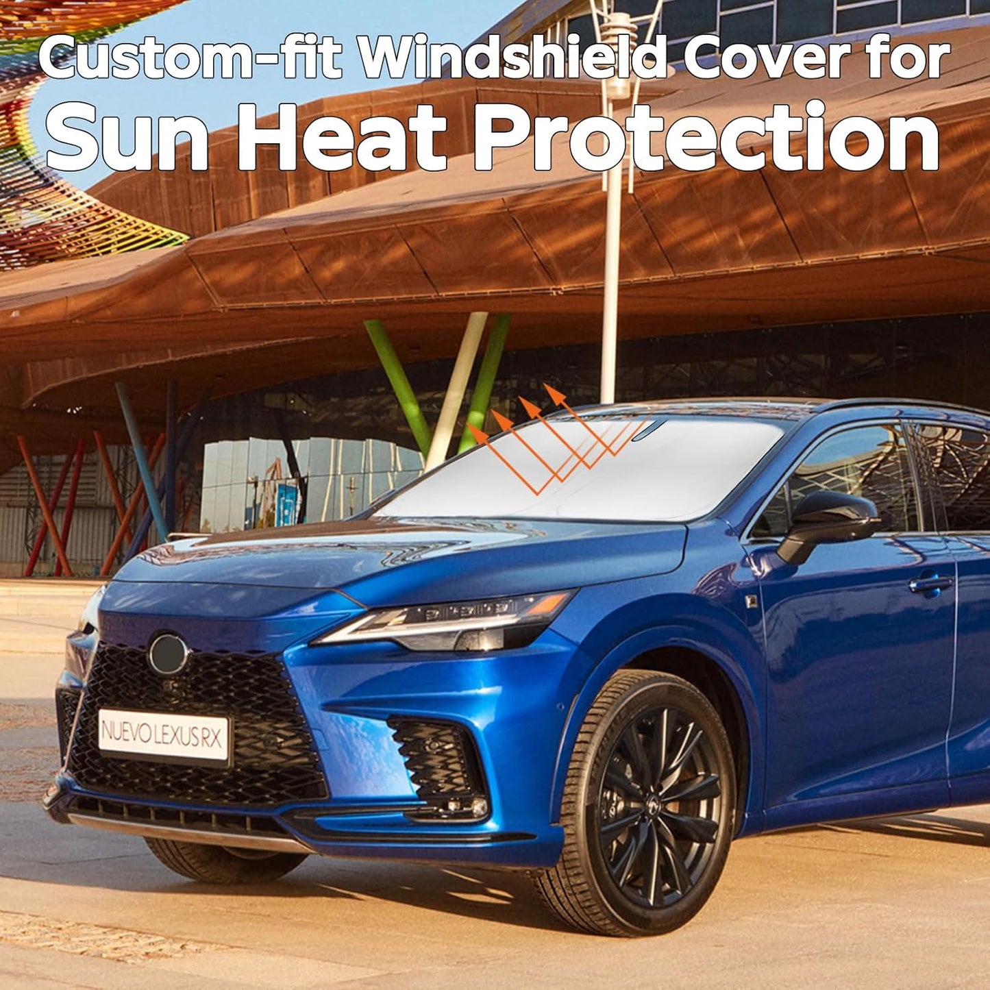 Sunshade Windshield Sun Shade Custom Fit for 2023-2026 Lexus RX Windshield Cover for Lexus RX350 RX450 RX450H RX350H Front Window Sun Visor Shield 240T Reflective Foldable Protector Car Accessories