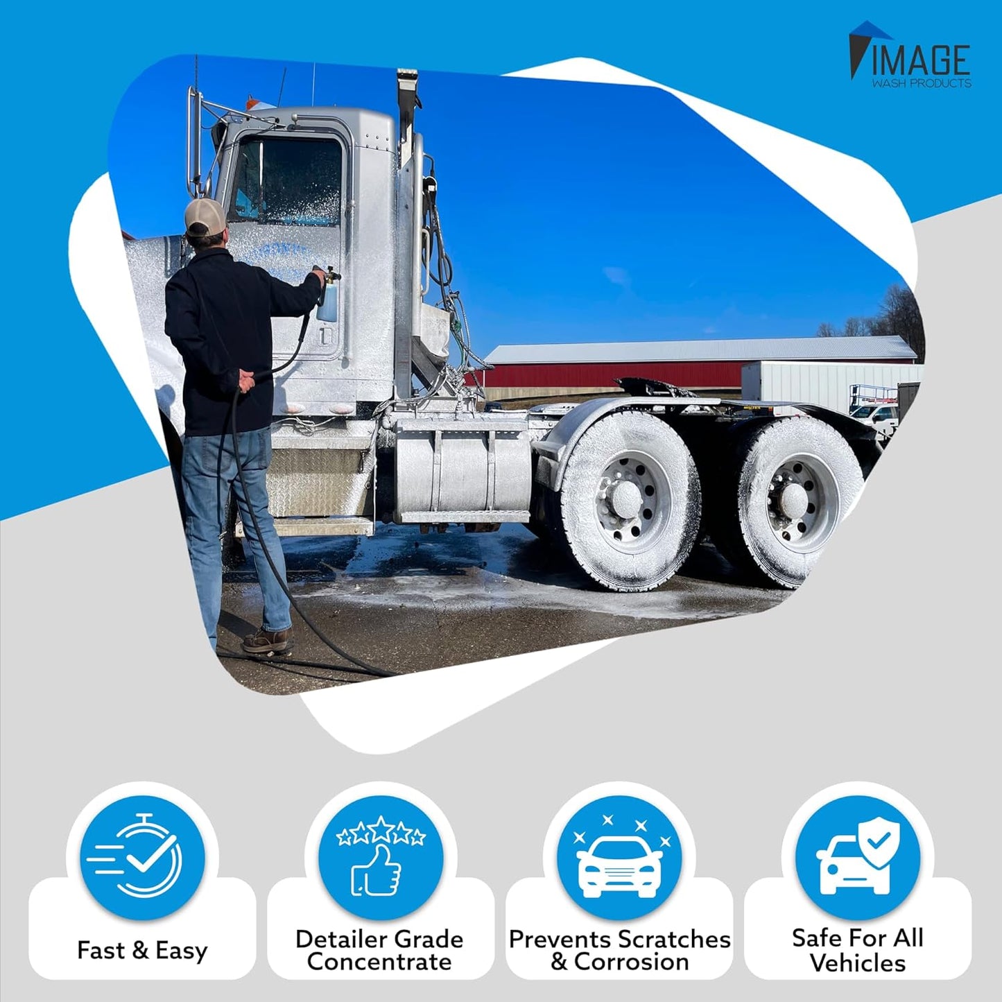 Image Wash Products Wax Replacement (Foamable) - Protectant for Any Size Vehicle. Foam On/Rinse Off (5 Gallon)