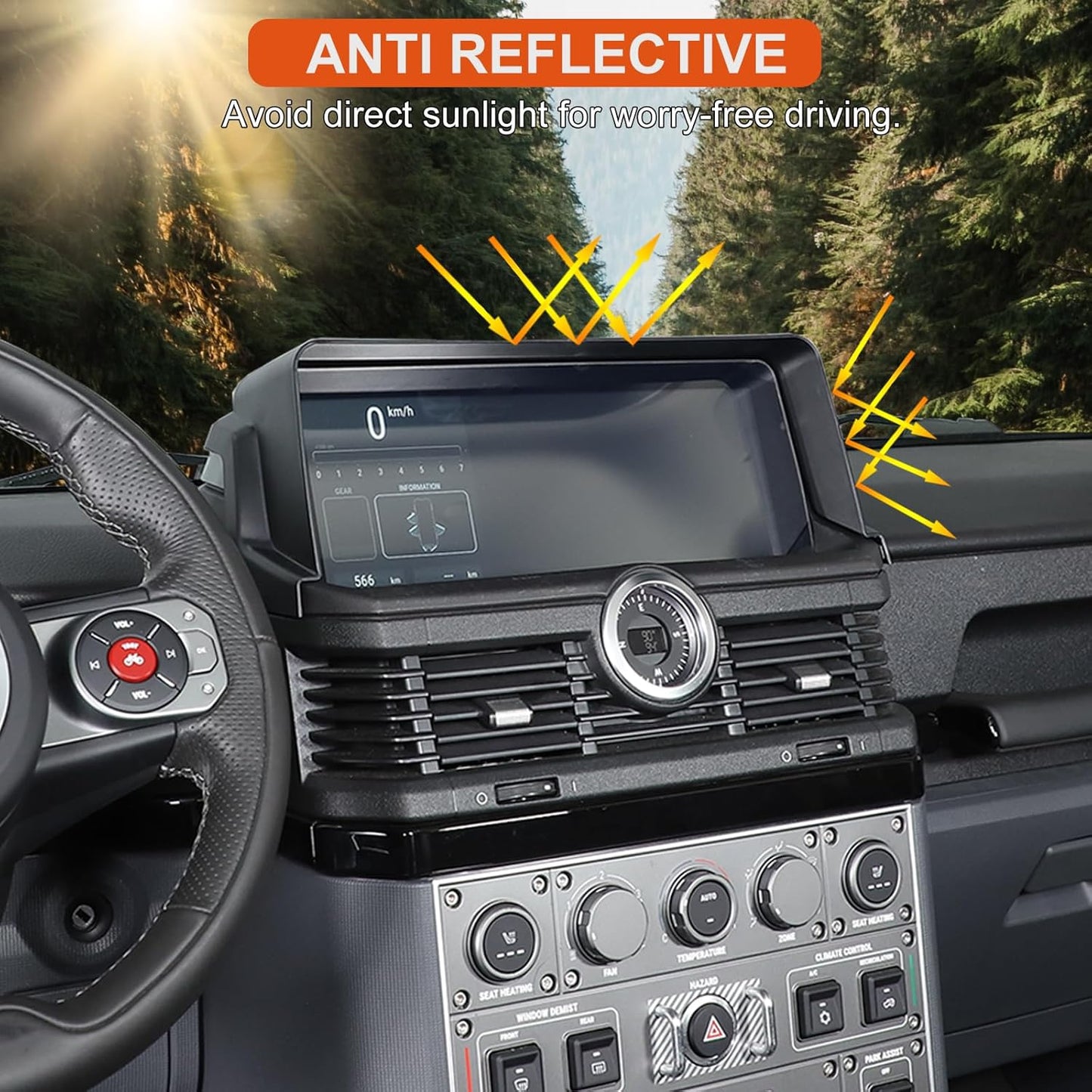 Car Navigation Screen Protector Sunshade Compatible with INEOS Grenadier 2020-2024 Car Navigator Sun Shade Anti Reflective ABS Interior Accessories