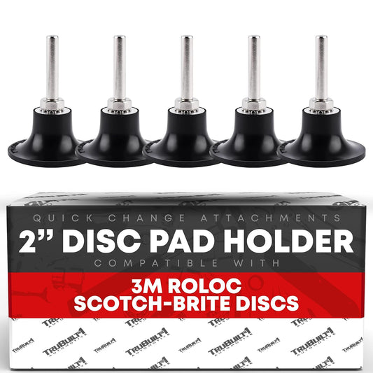 2-inch Conditioning Disc Pad Holder Assembly, Pack of 5-1/4'' Shank - Compatible with 3M ROLOC Scotch-Brite Brand Discs - Speed-Lok TR Quick-Change Attachment
